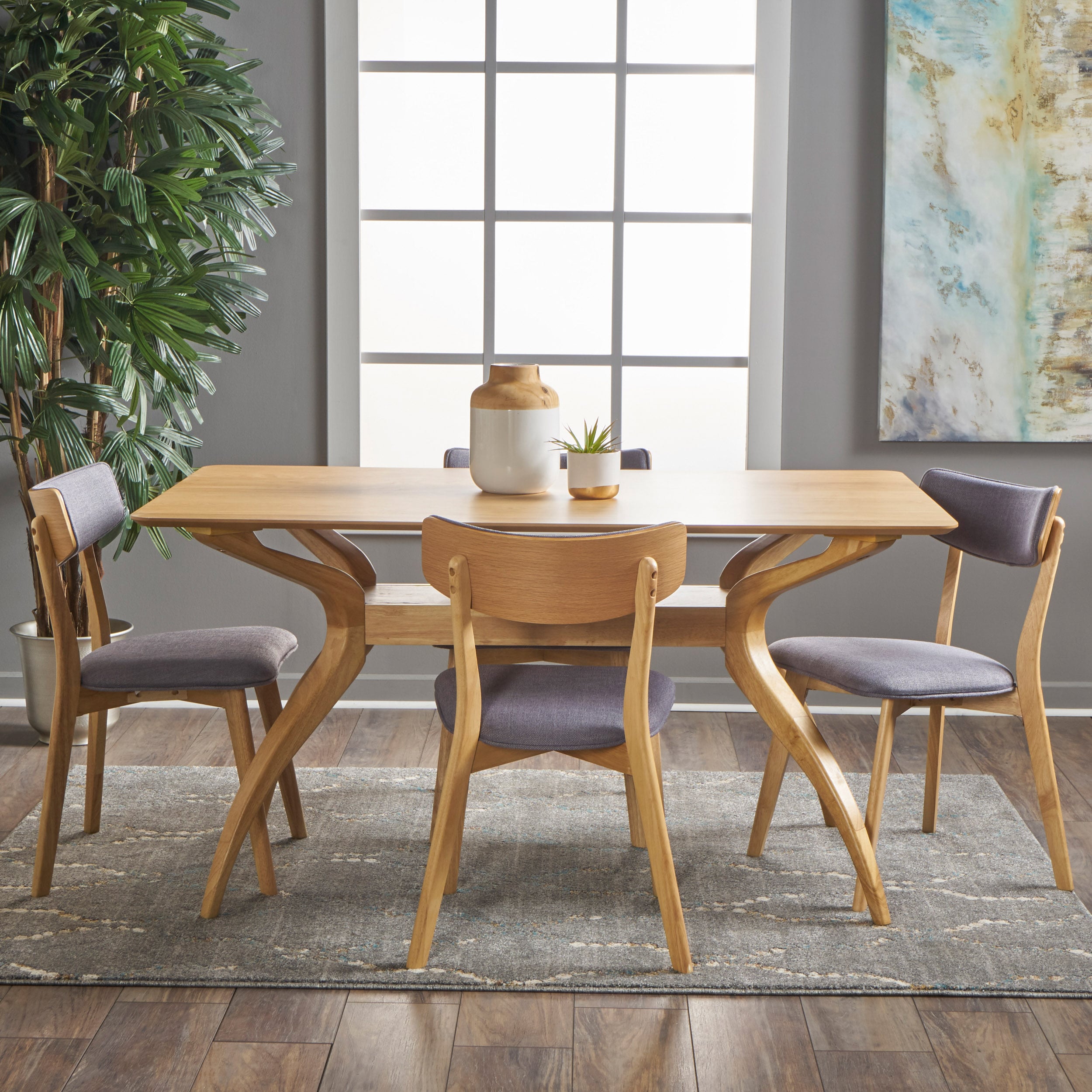 Best Selling Home Decor - gray Casual Dining Room Set with Rectangular Table ( Seats 4 )