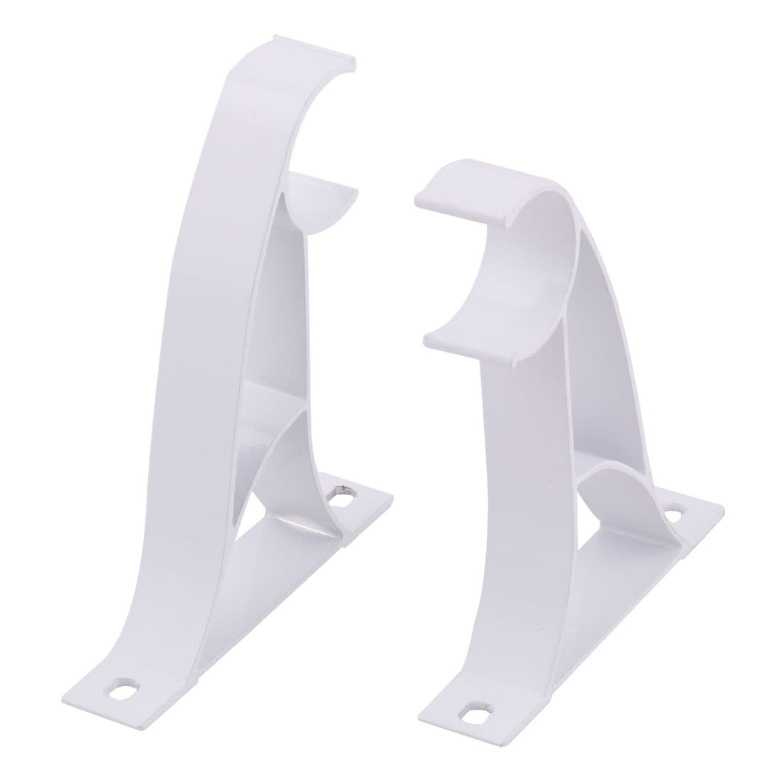 Unique Bargains Window Drapery Curtain Rod Pole Holder Hanging Hook Wall Bracket 2pcs White