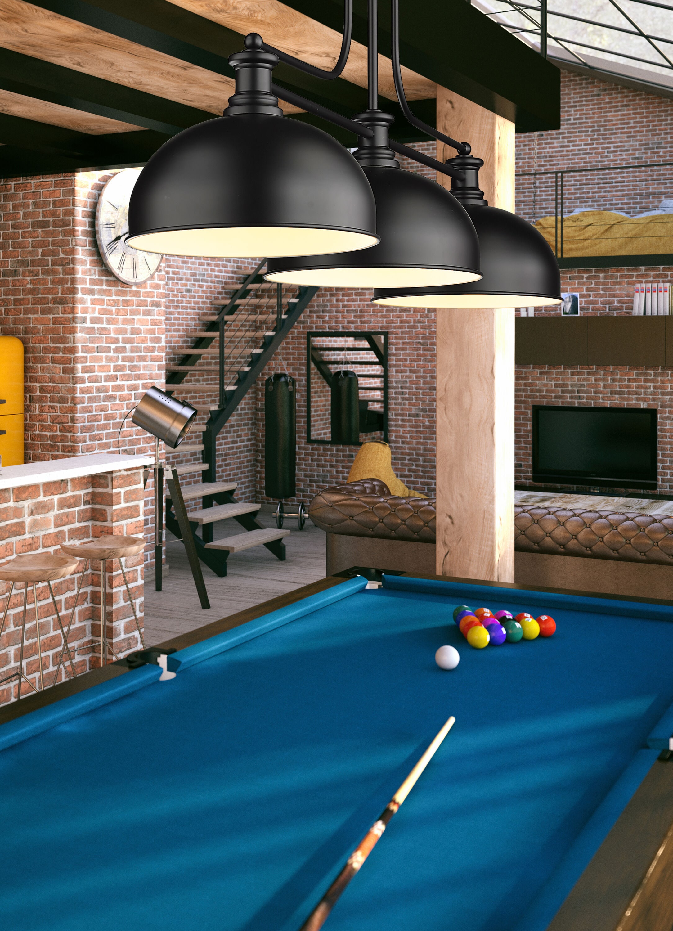 Z-Lite 725-3MB-D13MB Pool-Table-Lighting - View #2