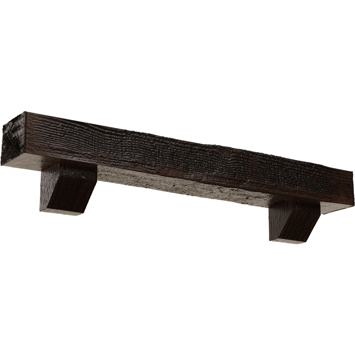 Ekena Millwork MANURS08X12X36ASZD 36-in W x 8-in H x 12-in D Aged (Premium) Hollow Urethane Rustic Fireplace Mantel