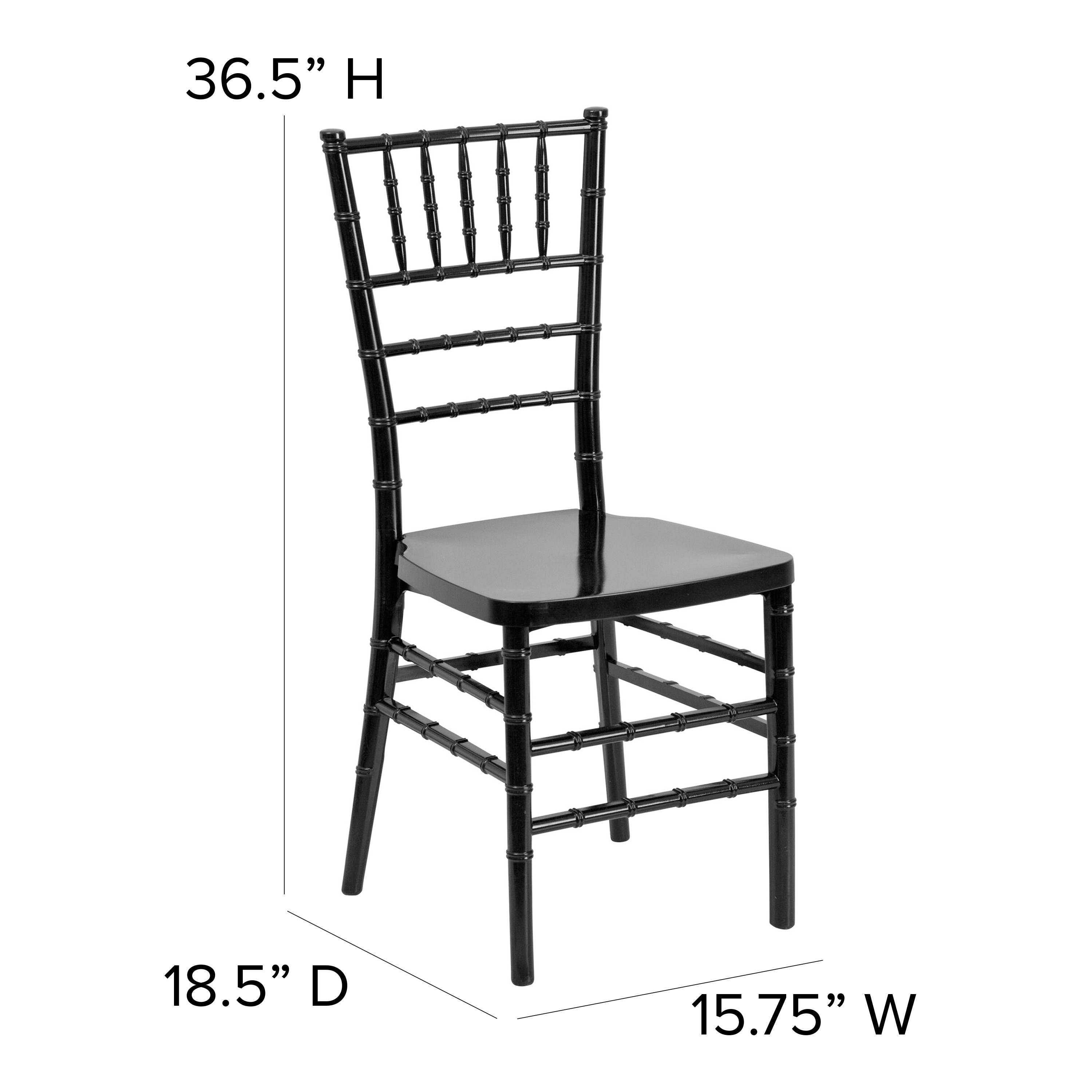 Hercules Black Resin Armless Chiavari Stacking Chair
