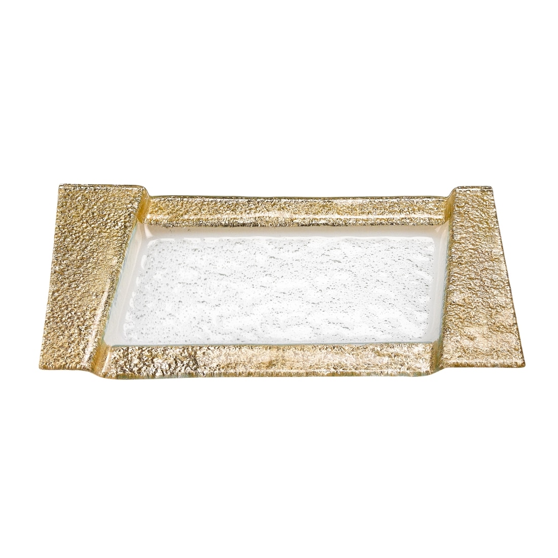 HomeRoots 4000376058 1-in x 7-in Gold Rectangle Serving Tray