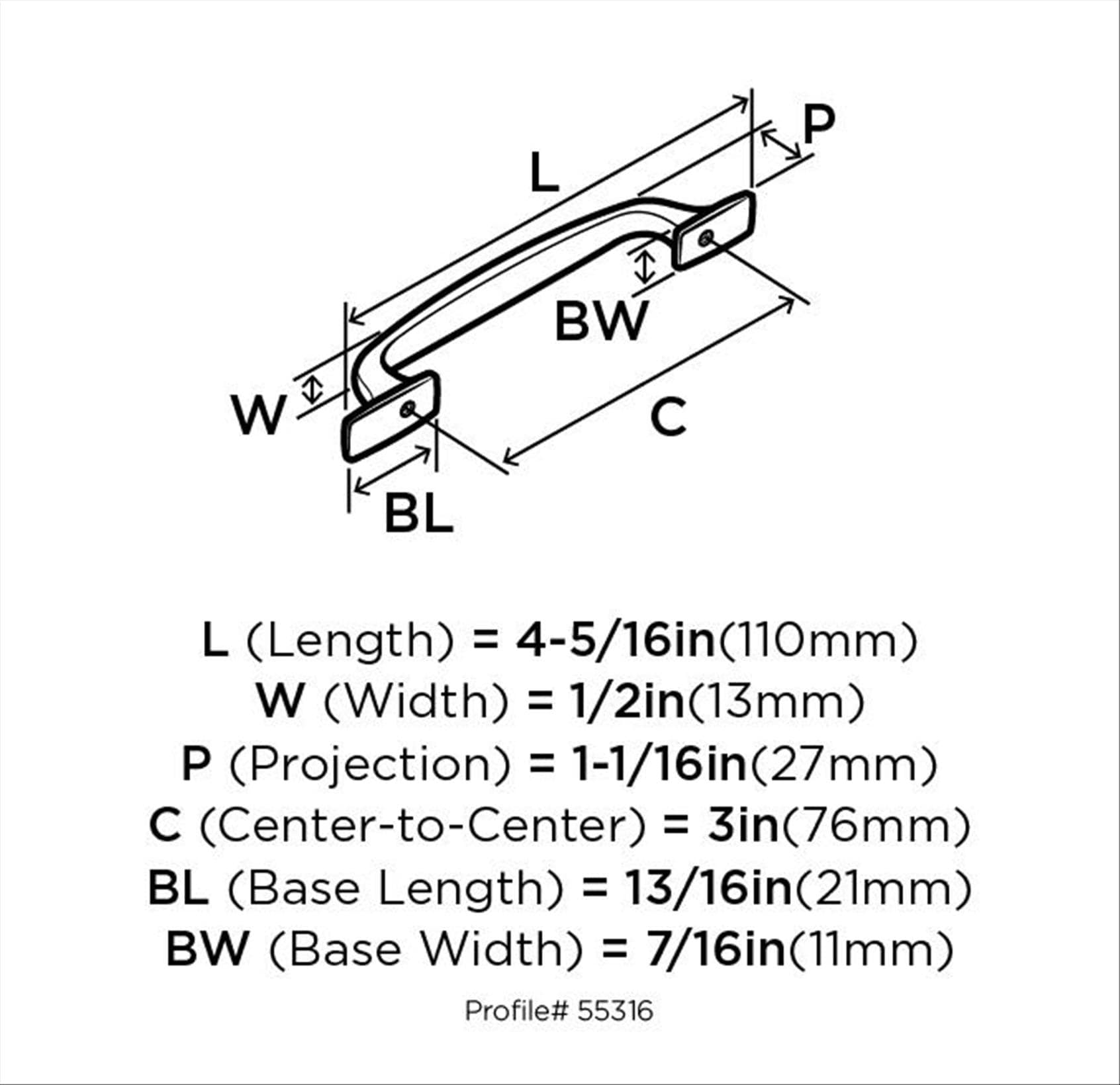 Amerock BP55316DOB Cabinet-Pulls - View #3