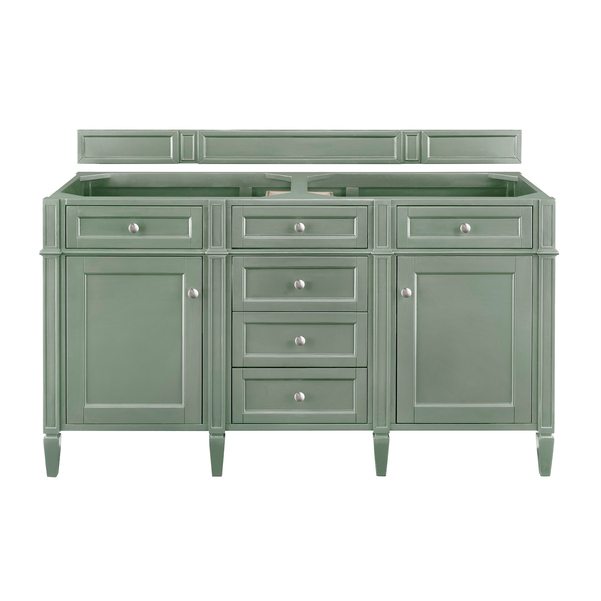 James Martin Vanities 650-V60D-SC Brittany 60-in Smokey Celadon Bathroom Vanity Base Cabinet without Top