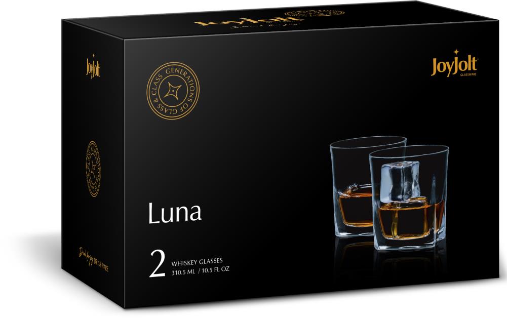 JoyJolt Luna 10.5 oz. Crystal Whiskey Glasses (Set of 4) MC202110