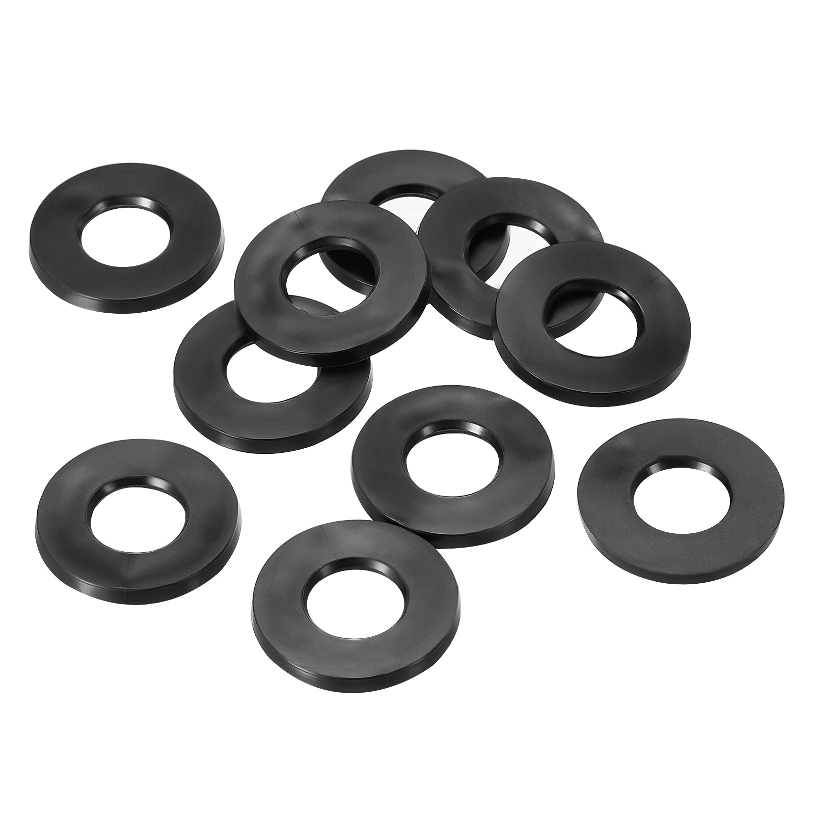 PATIKIL M10 Rubber Flat Washer 16pcs 10mm ID 20mm OD 2mm Thick Sealing Spacer Gasket Ring for Faucet Pipe Water Hose Fastener Bolt Black