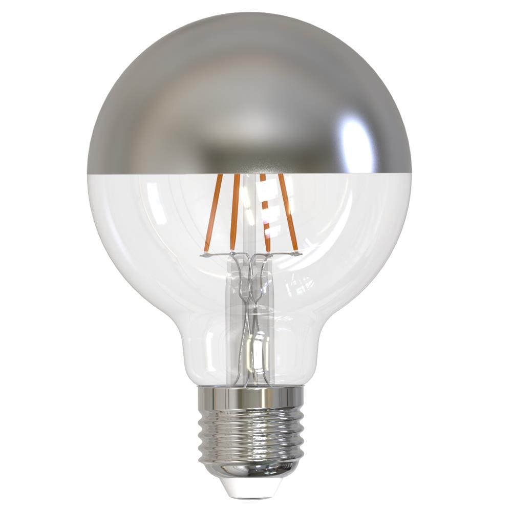 Half Chrome Dimmable LED G25 Bulbs, Pack of 2