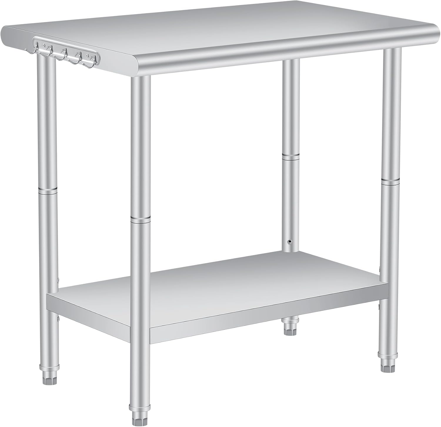 KINEDYNE JXNFW-PLS-337MWHGL 48 x 24 Inch Stainless Steel Prep Table Commercial Worktables and Workstations with Adjustable Undershelf Heavy Duty Kitchen Island for Restaurant Kitchen Laundry