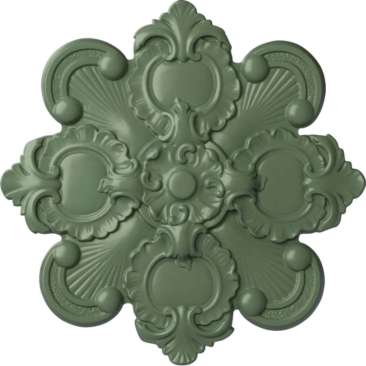 Ekena Millwork CM18KAAGF Katheryn 18.125-in W x 18.125-in L Painted Athenian Green Polyurethane Whole Ceiling Medallion