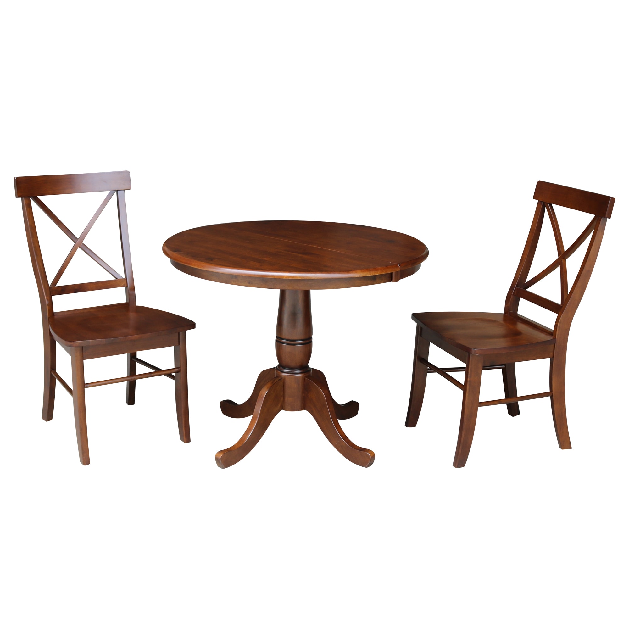 International Concepts Espresso Casual Dining Room Set with Round Table ( Seats 4 ) #K581-36RXT-C613-2