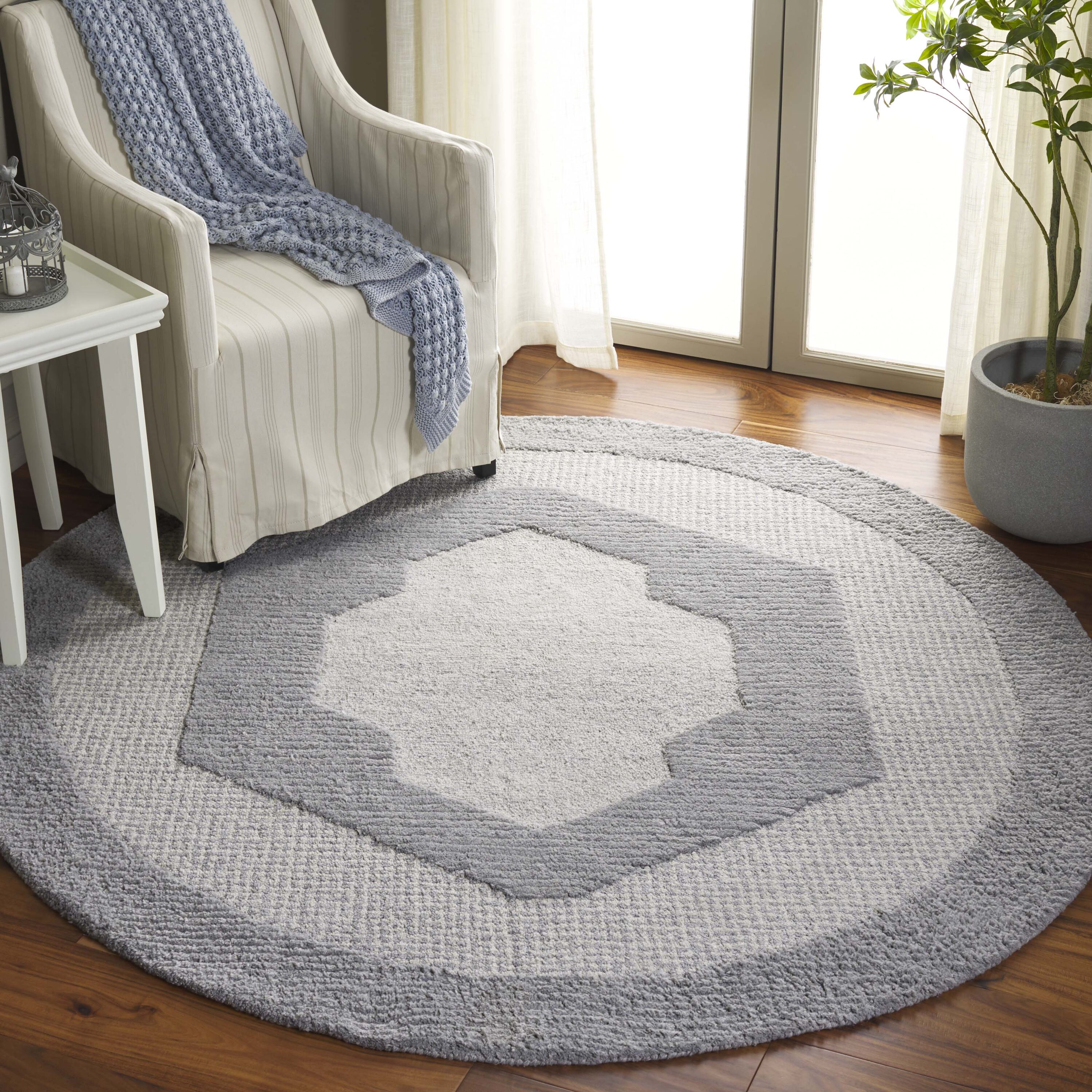  Renewal 807 Gray Contemporary 6ft x 6ft Round Rug