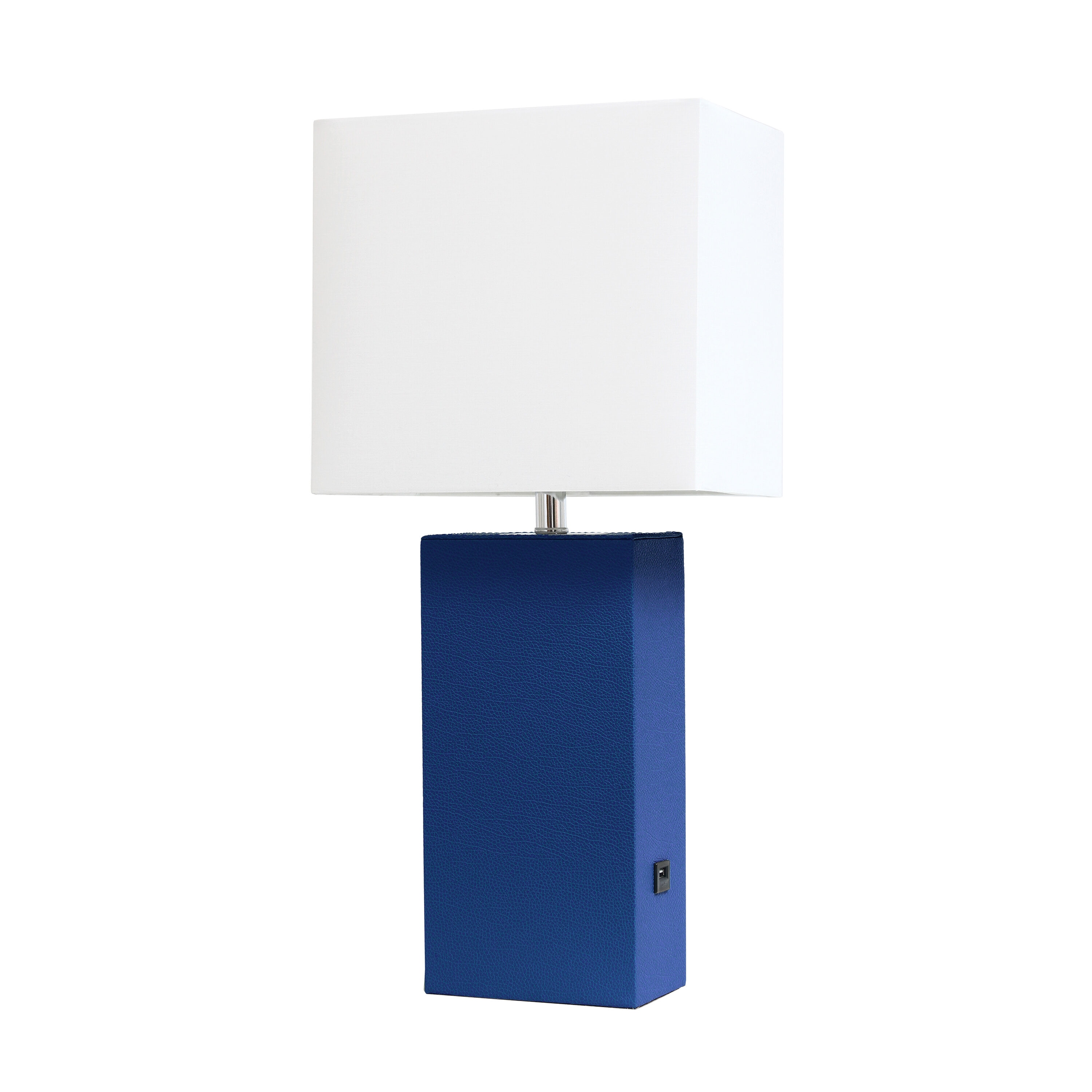 Lalia Home LHT-3012-BL Lexington 21-in Blue On/Off switch Table Lamp with Fabric Shade