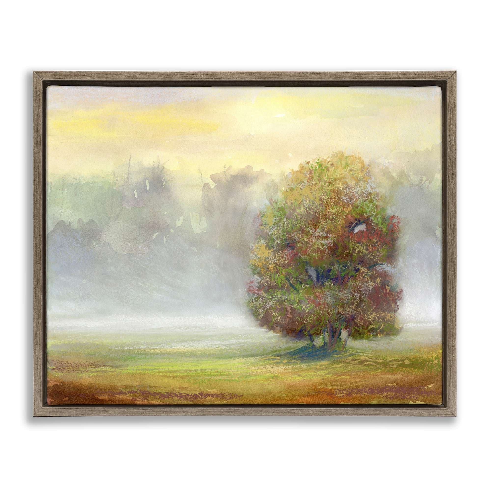Stupell Industries BS-102-FFE-24X30 Dry Brush Tree in Nature Floating Frame design by Ashley Davis