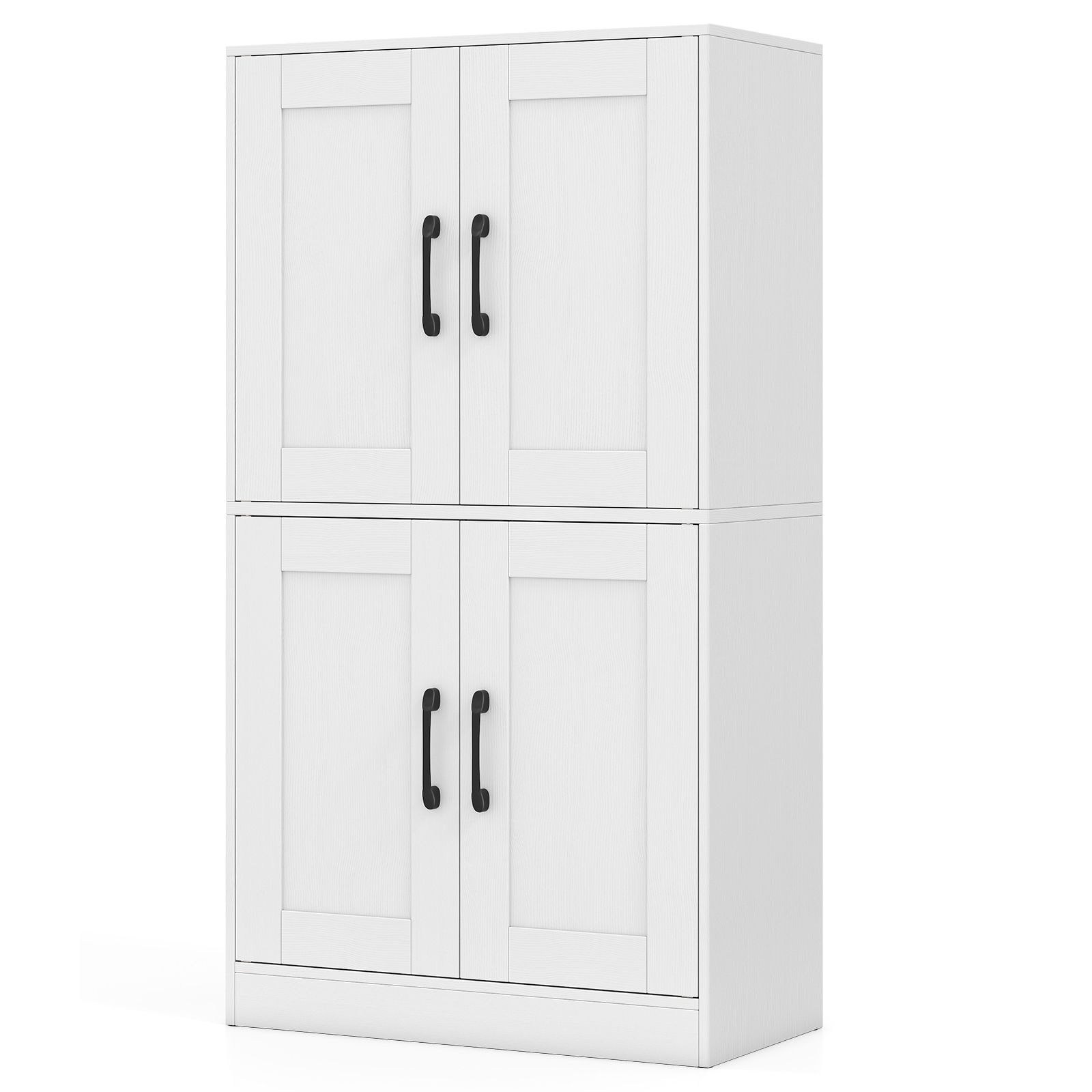 Slickblue Freestanding Wooden Storage Cabinet with Dual Cabinets and Adjustable Shelves for Bathroom Kitchen or Living Room - Available in Different Colors