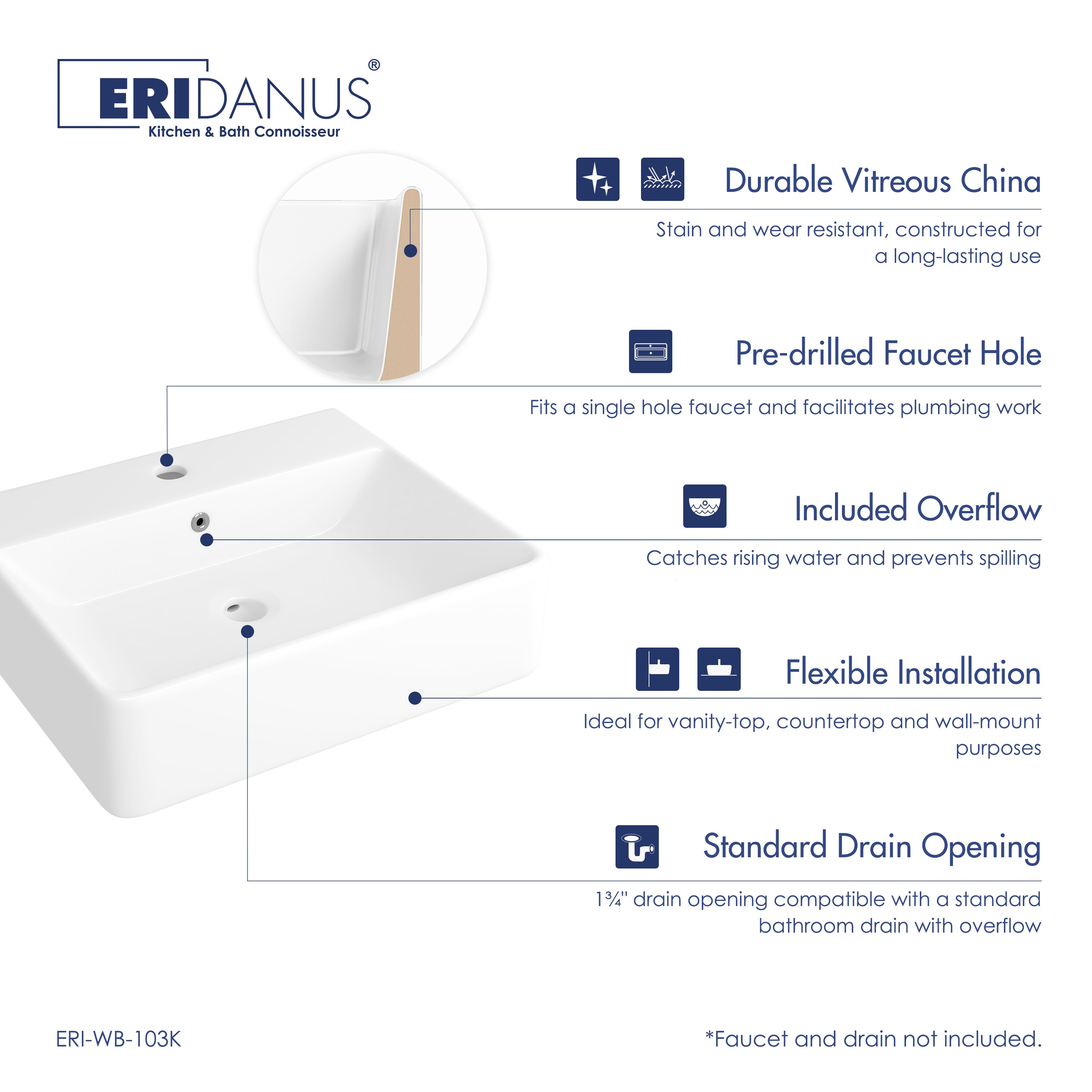 Eridanus ERI-WB-103K Bath-Sink - View #3