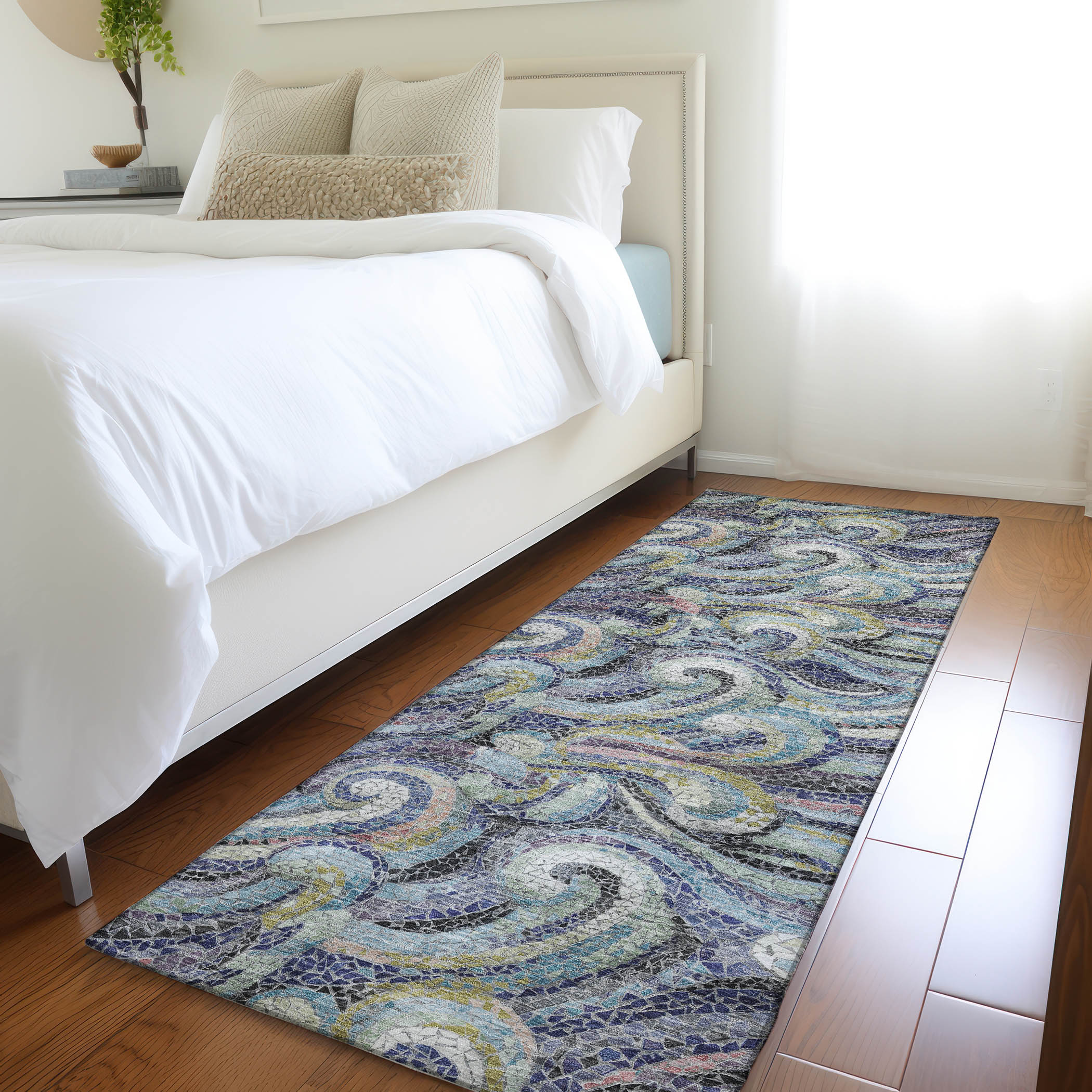 Addison Rugs AMF193ST2X8 Mayfield AMF193ST 2 x 7 (ft) Loomed Polyester Stormy Rectangular Indoor Geometric Machine washable Area rug