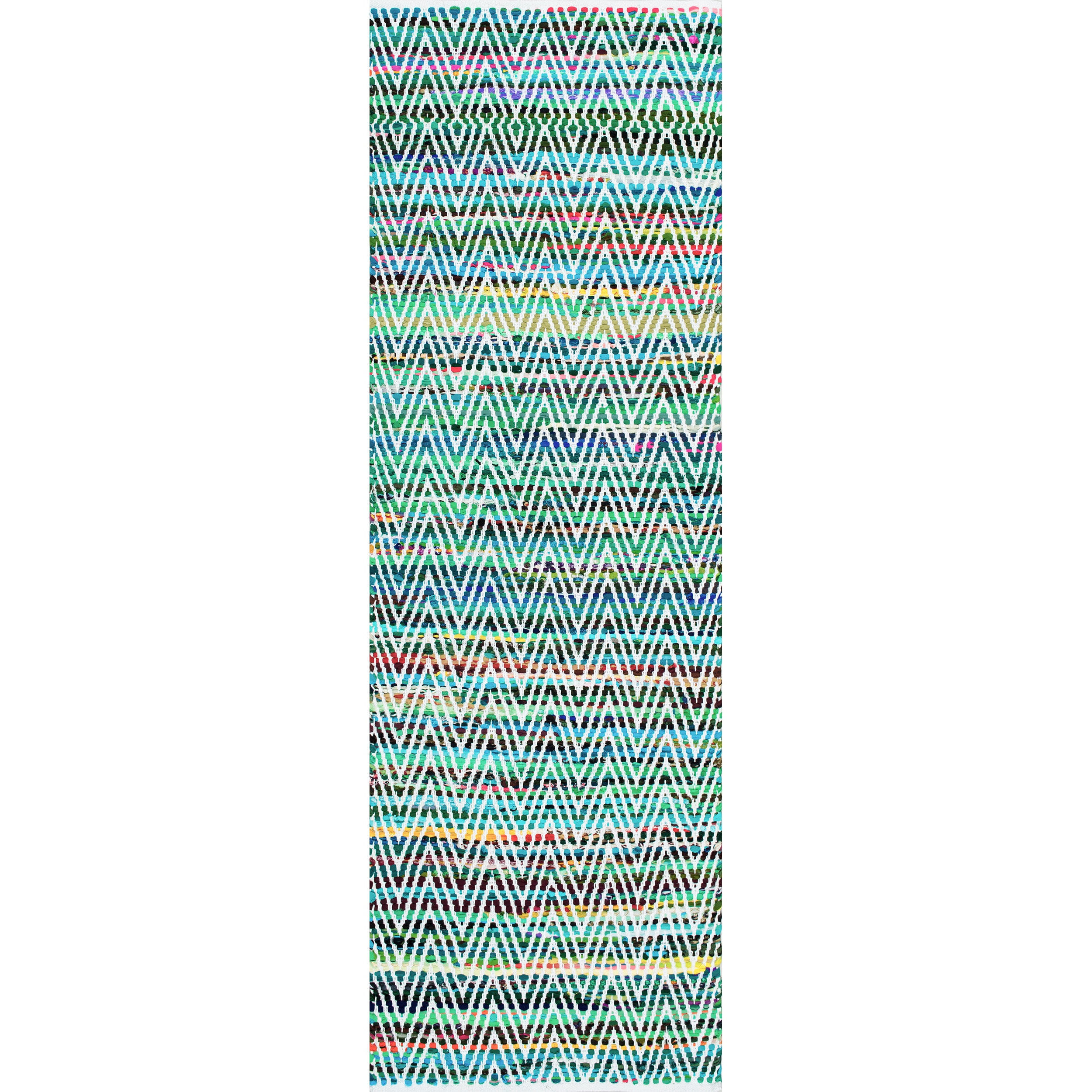 nuLOOM VIAG01C-2606 Augusta 2 x 6 (ft) Polyester Green Rectangular Indoor Stripe Runner rug