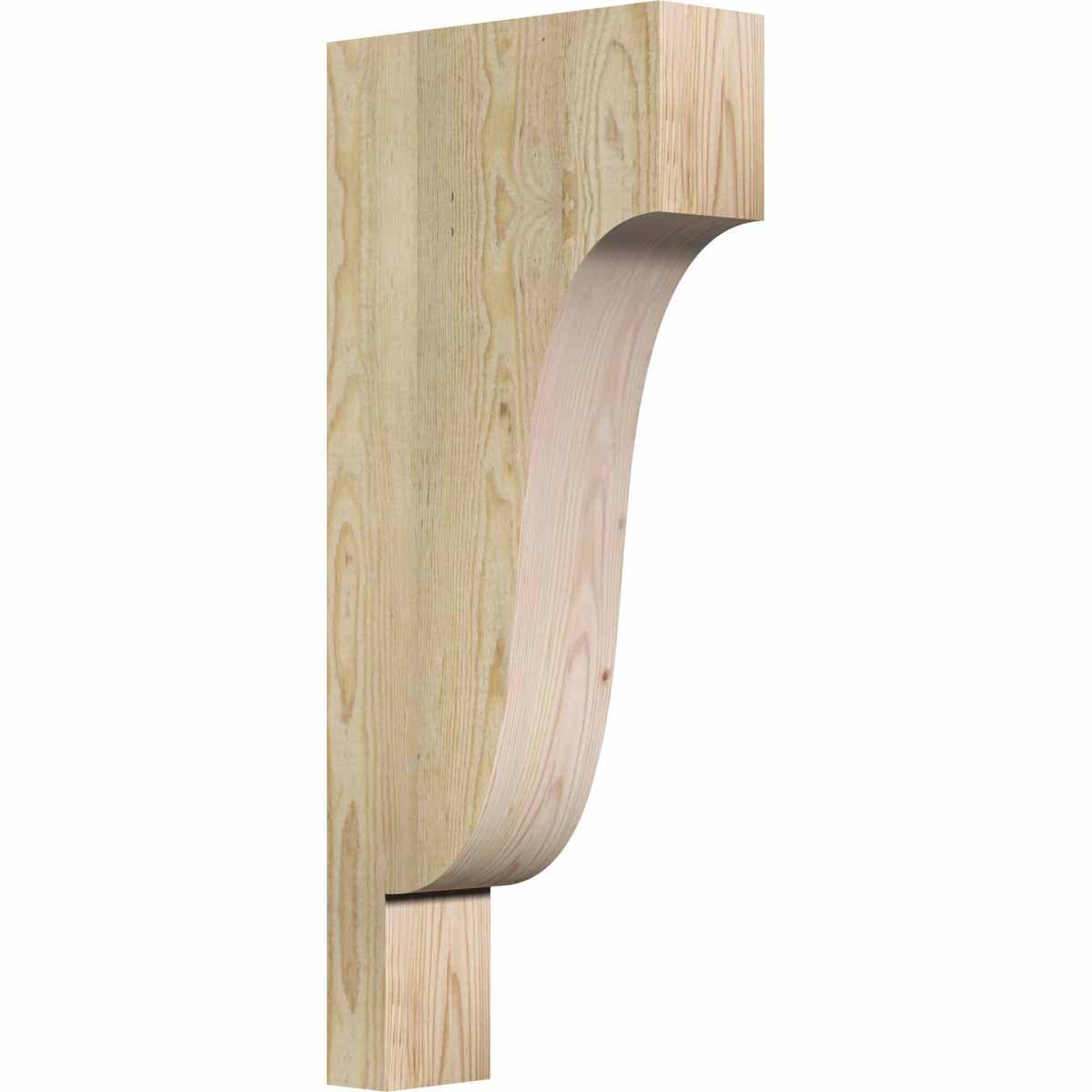 Ekena Millwork COR04X12X28NEW00RDF 4-in x 12-in x 28-in Newport Unfinished Douglas fir Wood Paintable/Stainable Corbel