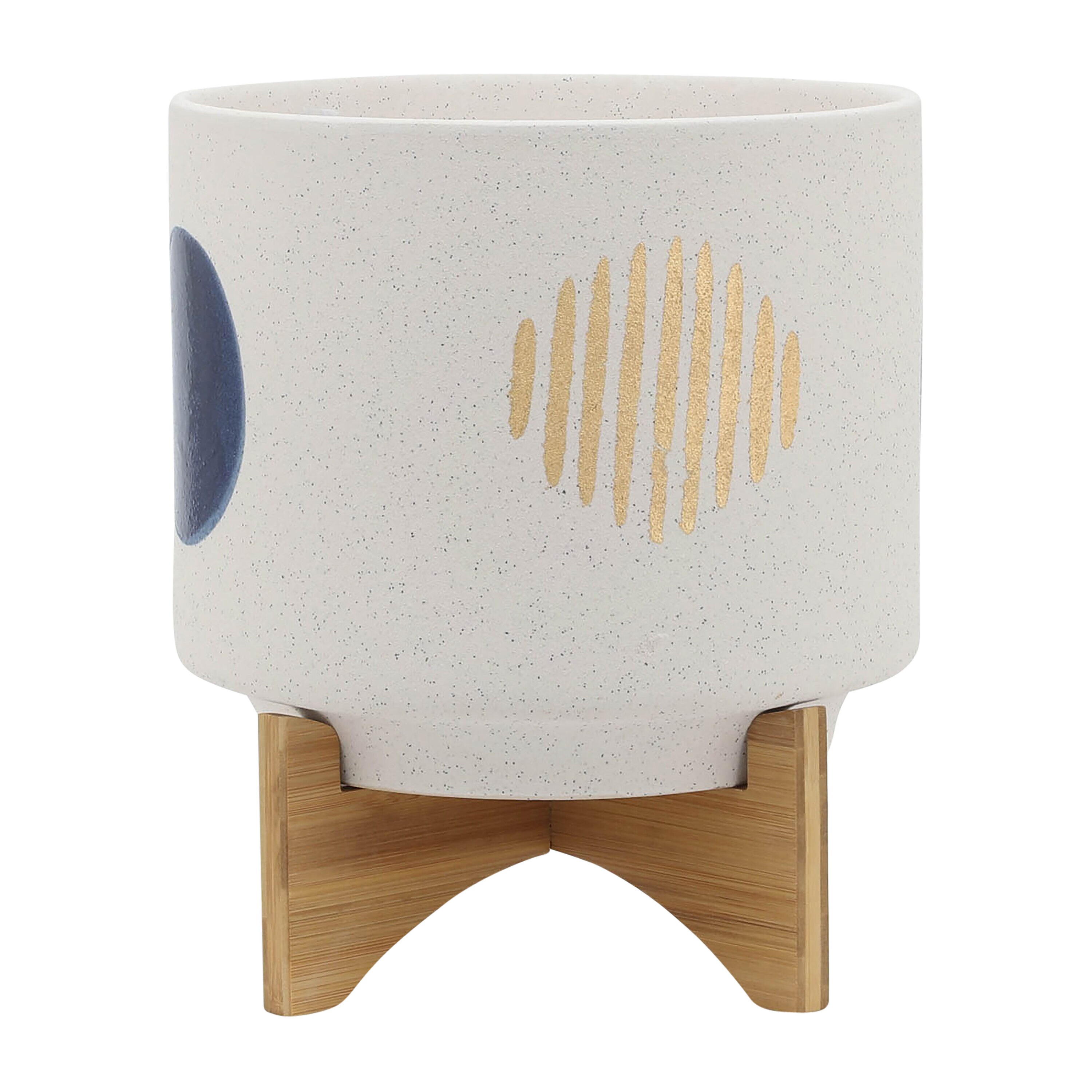Siavonce XH06898 10.0-in W x 12-in H x 10-in D White Ceramic Indoor/Outdoor Planter