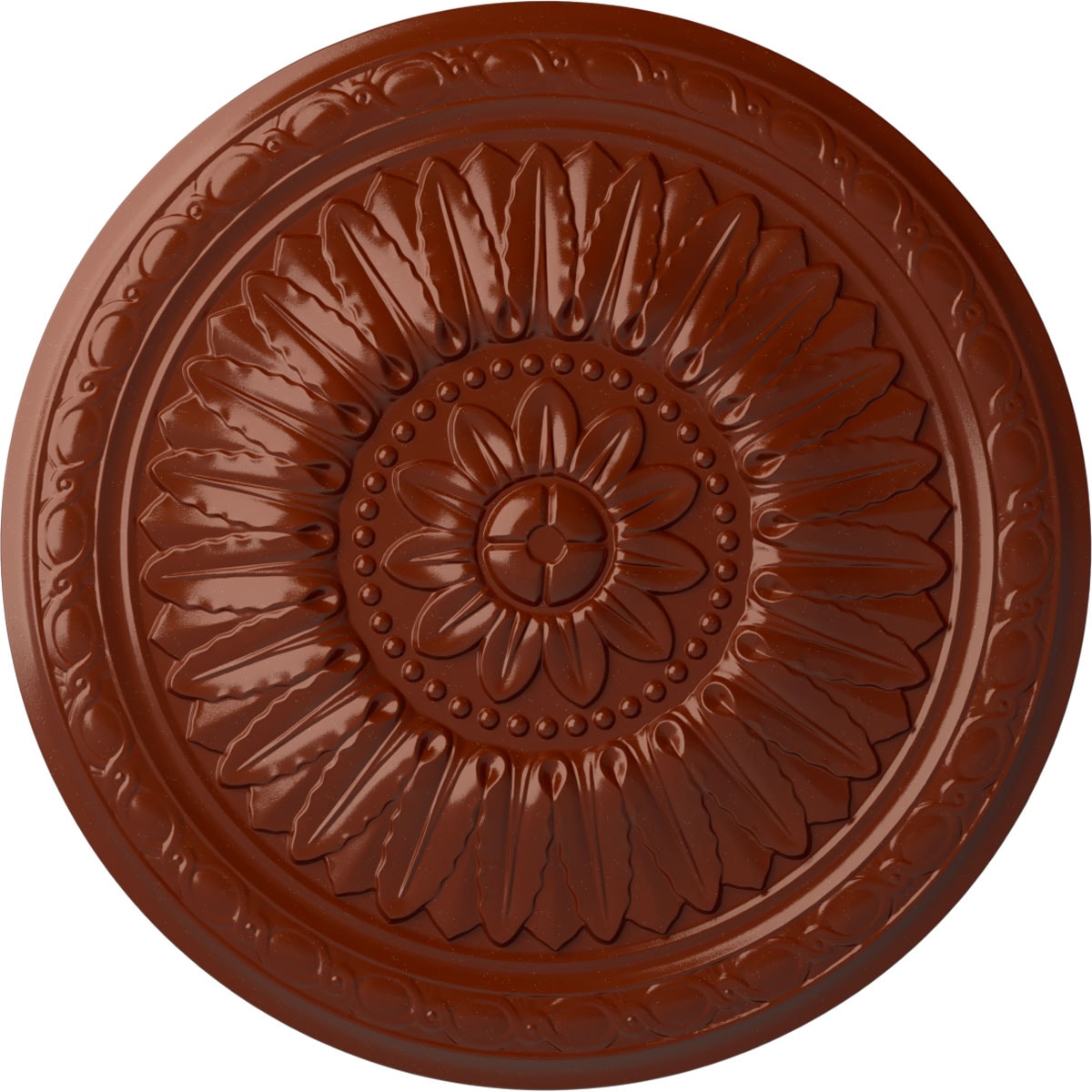 Ekena Millwork CM24TEFIF Temple 24-in W x 24-in L Painted Firebrick Polyurethane Whole Ceiling Medallion