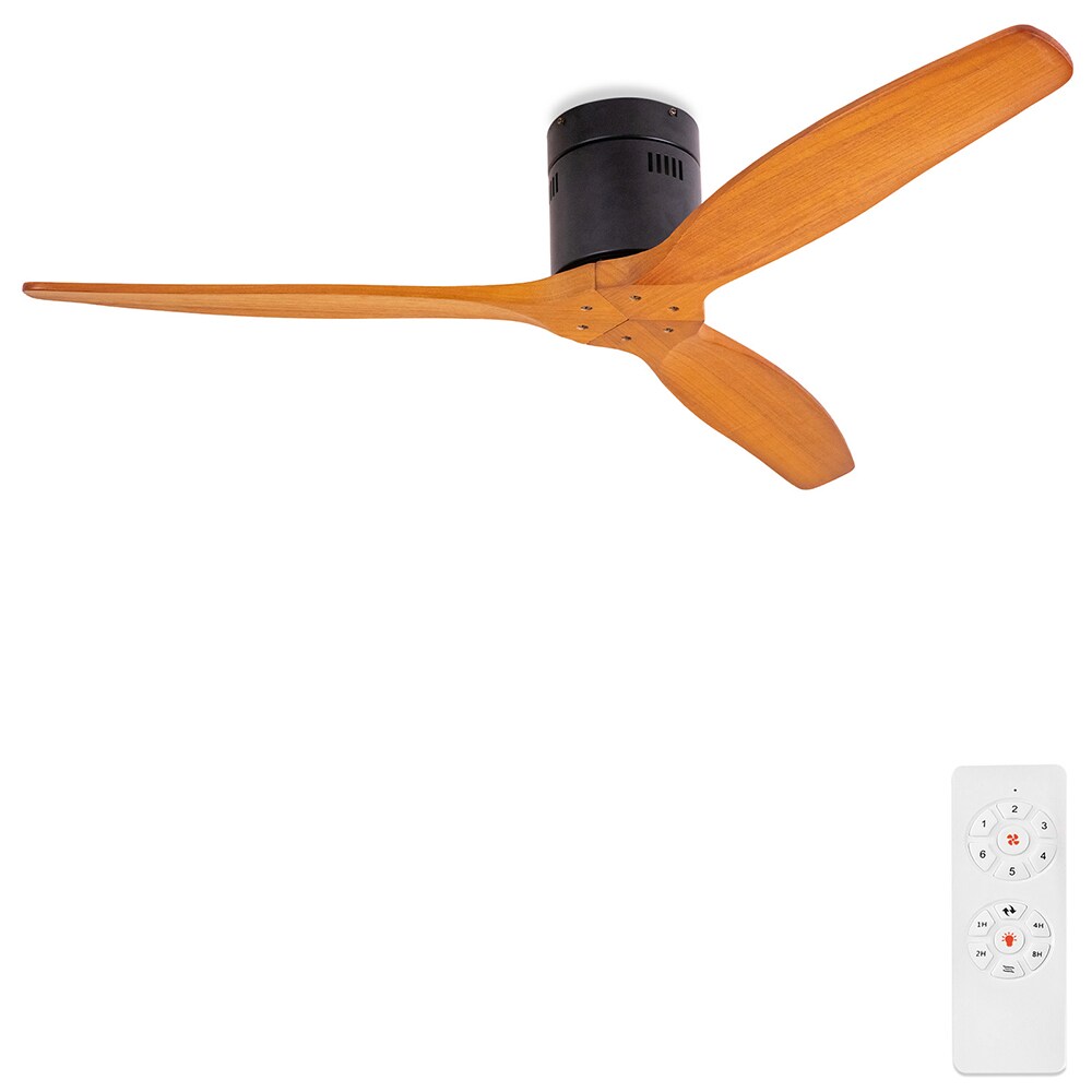 Sunrinx 52-in White Indoor/Outdoor Flush Mount Ceiling Fan and 