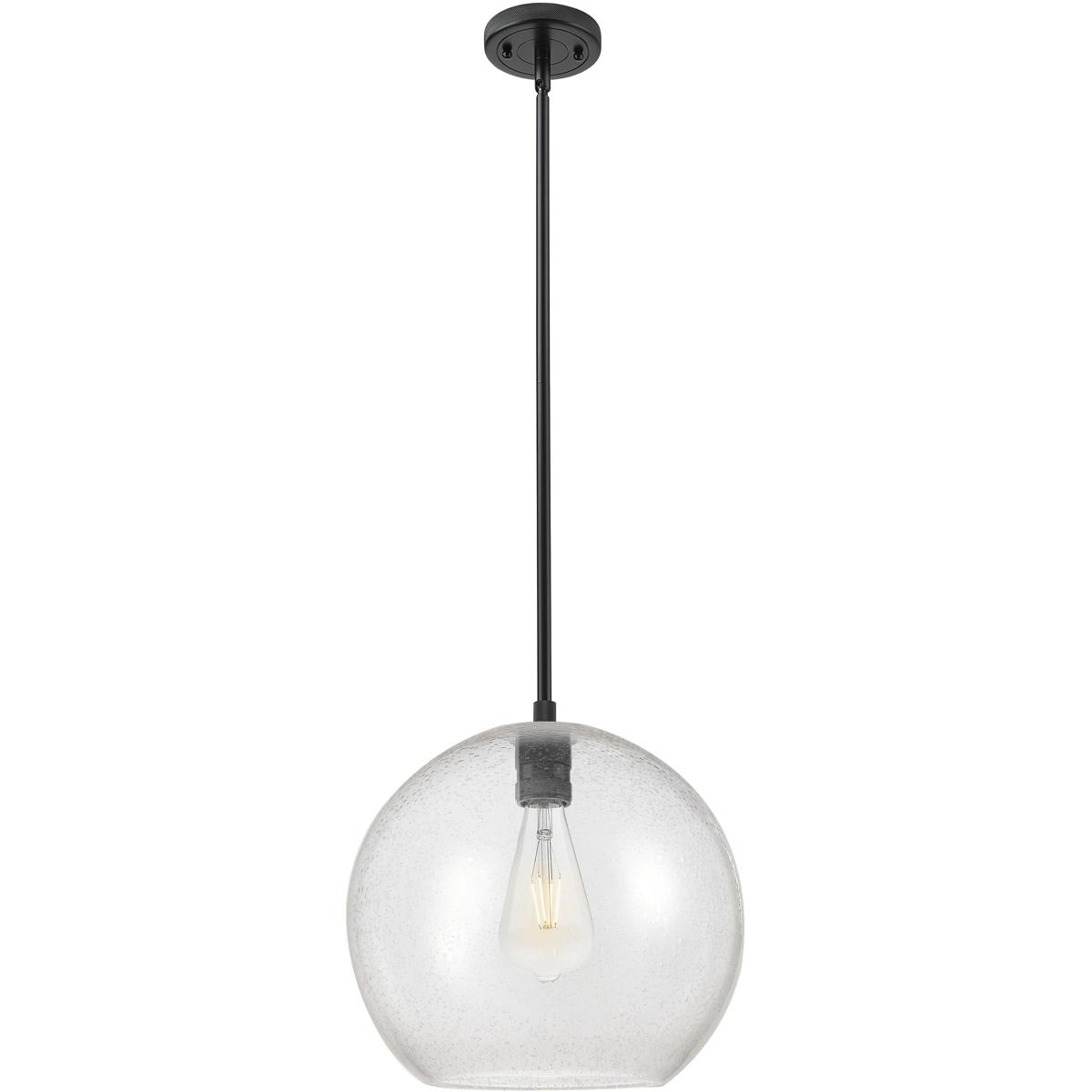 Innovations Lighting -  434-1S-BK-G124-12 Crown Point Pendant Matte Black