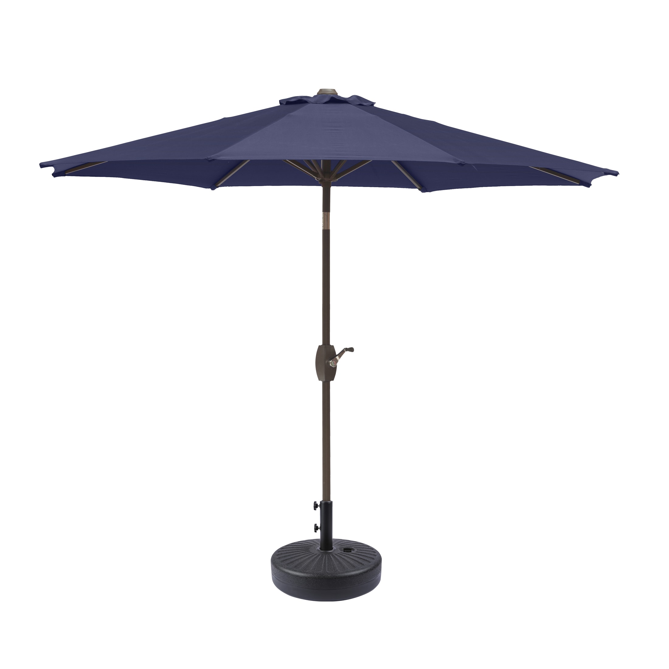 Westin Furniture 9806122-981RD-BK 9-ft Steel Blue Push-button Tilt Market Patio Umbrella with Base