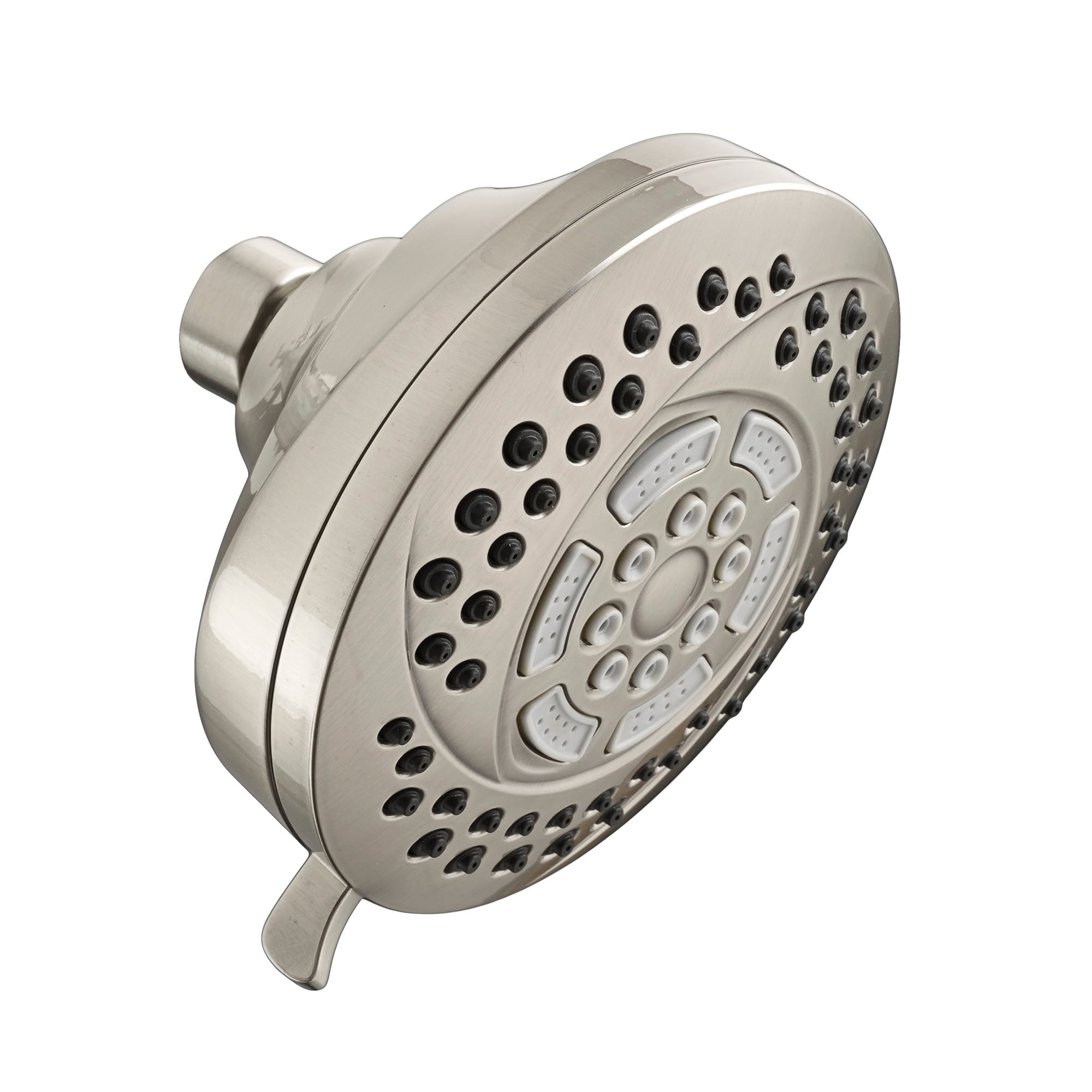 American Standard 1660206.295 Hydrofocus 6.0 -Spray Satin nickel 4.5-in Round Fixed Shower Head 2 GPM
