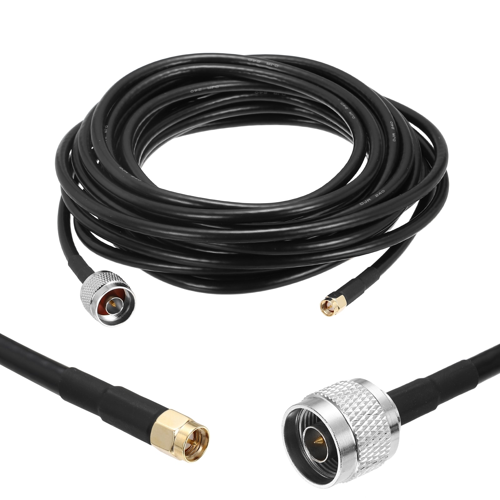 Unique Bargains KMR/LMR240 Coaxial Extension Cable 50ohm 25Ft SMA Male to N-Type Male RF Low-Loss Coaxial Cable Antenna Lead Extension with Connector for 3G 4G 5G LTE Ham WiFi GPS RF Radio Use