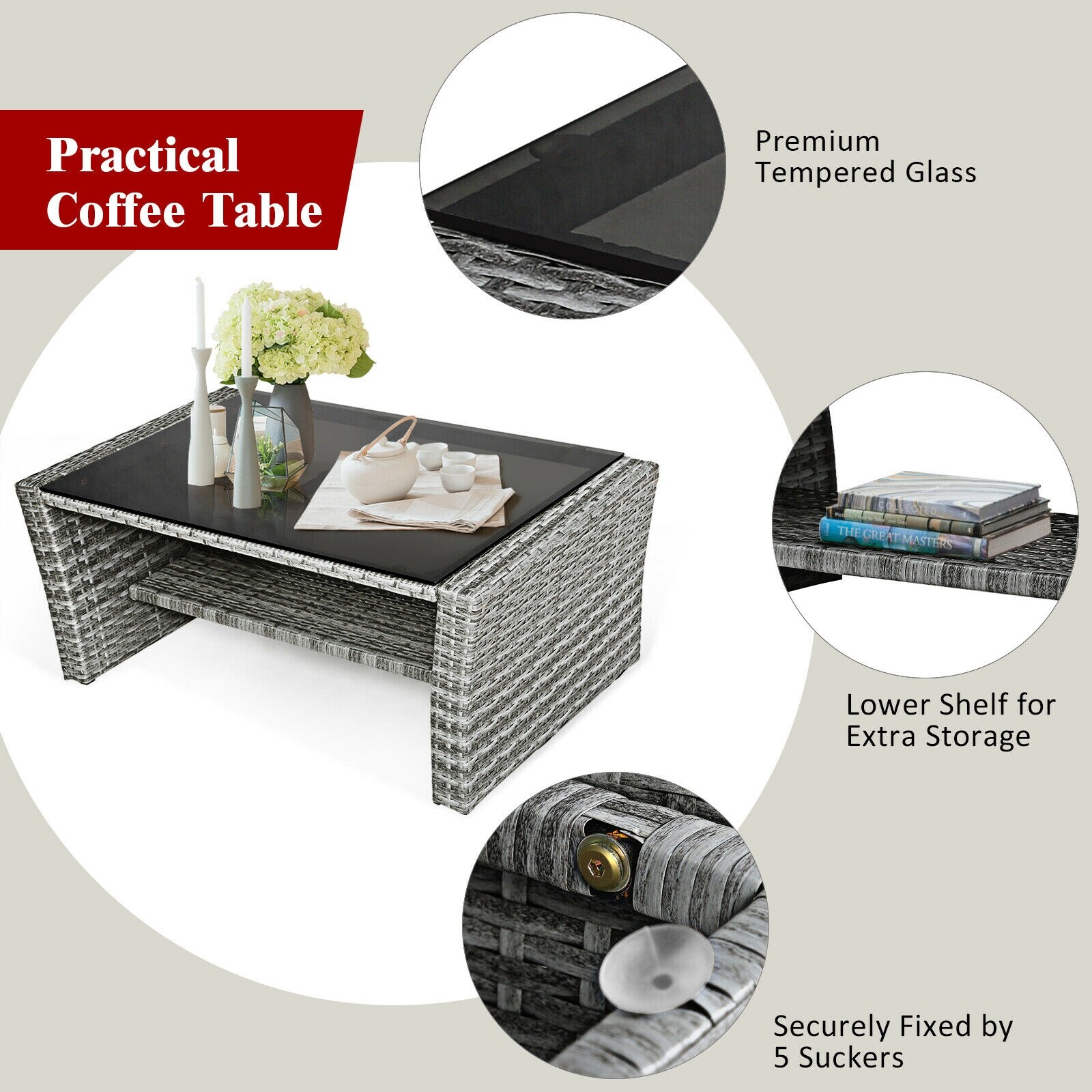 Forclover HBV-841CRE Patio-Conversation-Sets - View #10
