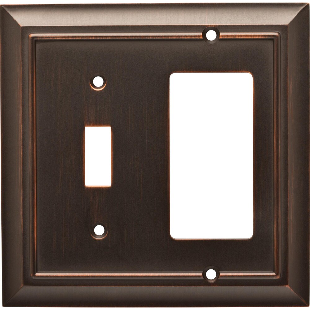 Oil Rubbed Bronze 2-Pack Rocker Toggle Switch GFCI Outlet Wall Plate 