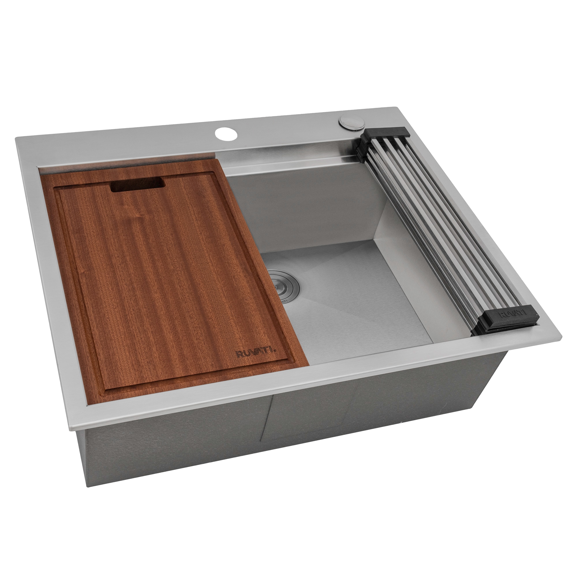 Ruvati RVH8203 Vino Drop-in 23-Inches x 20-Inches Stainless steel Single bowl 1-Hole 16 -Gauge Workstation Kitchen Sink