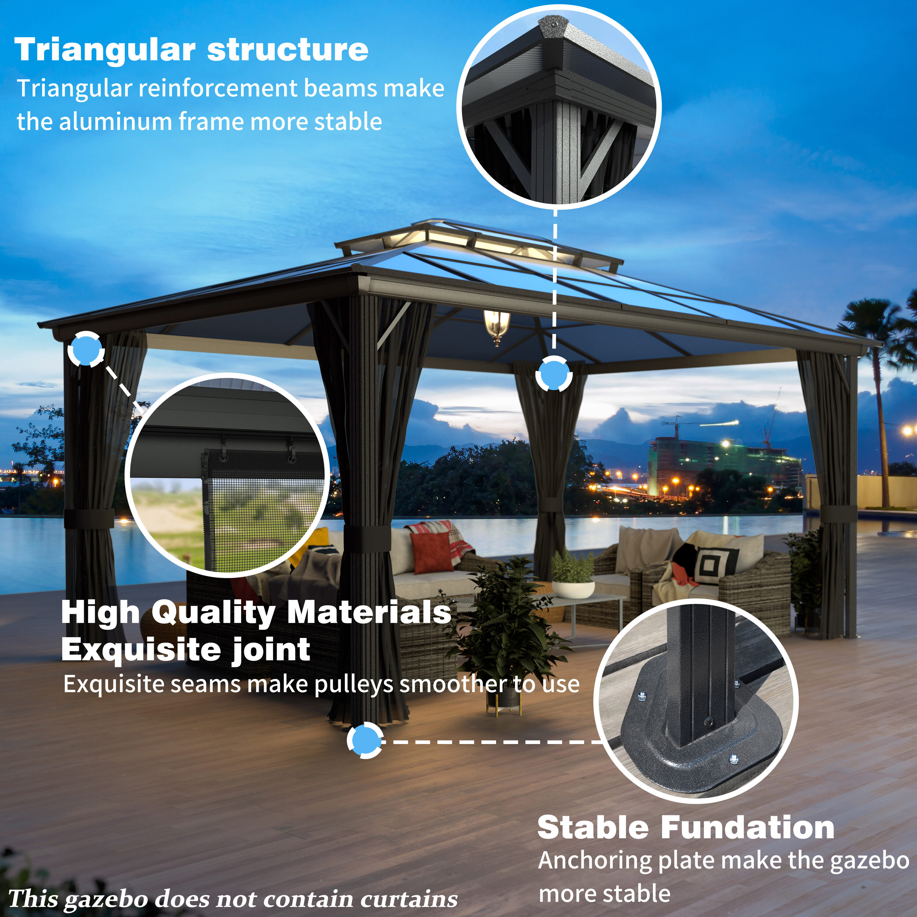 VEIKOUS PG0201-1216-DL3BX-2 Wood-Resin-Gazebos - View #4
