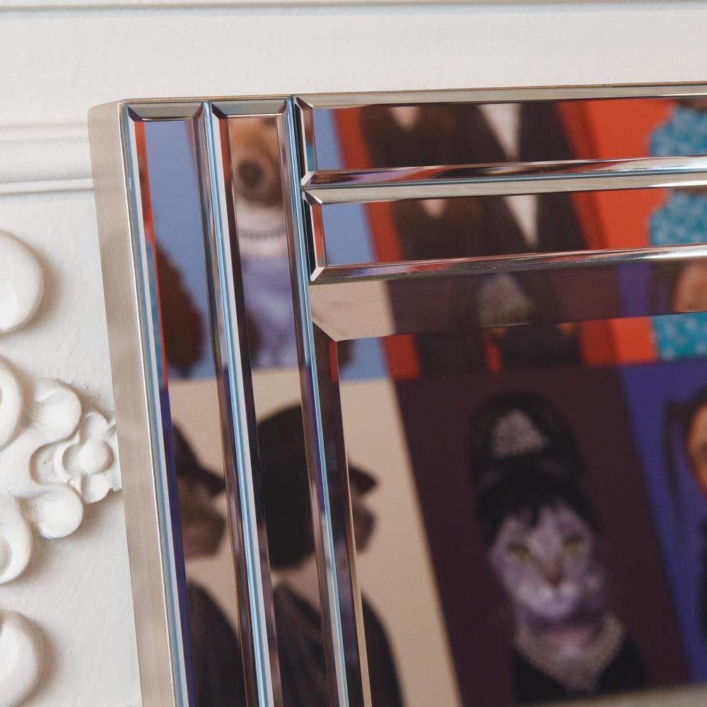 Modern Solid Wood Frame Rectangular Wall Mirror, 24" x 36", Clear Bevel