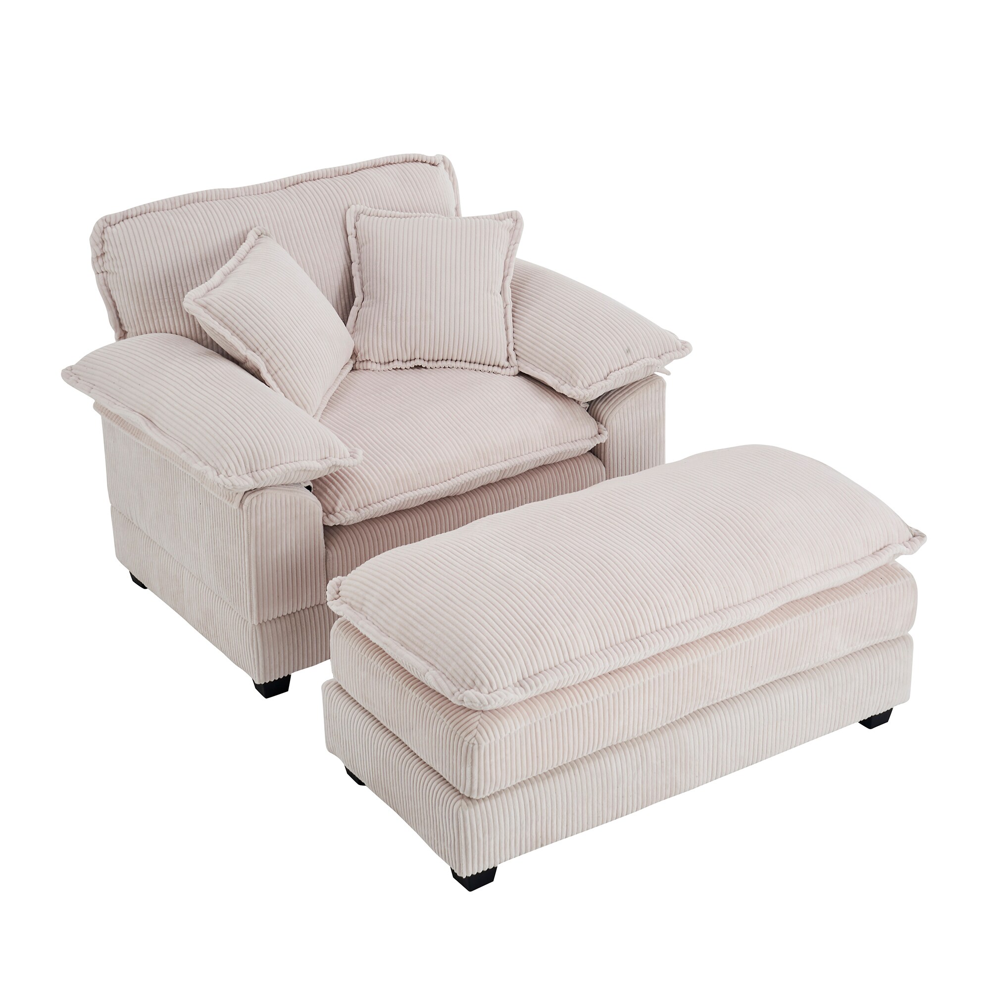 Bybafun YA3700180 56.3-in Casual Beige 1 -seater Sofa