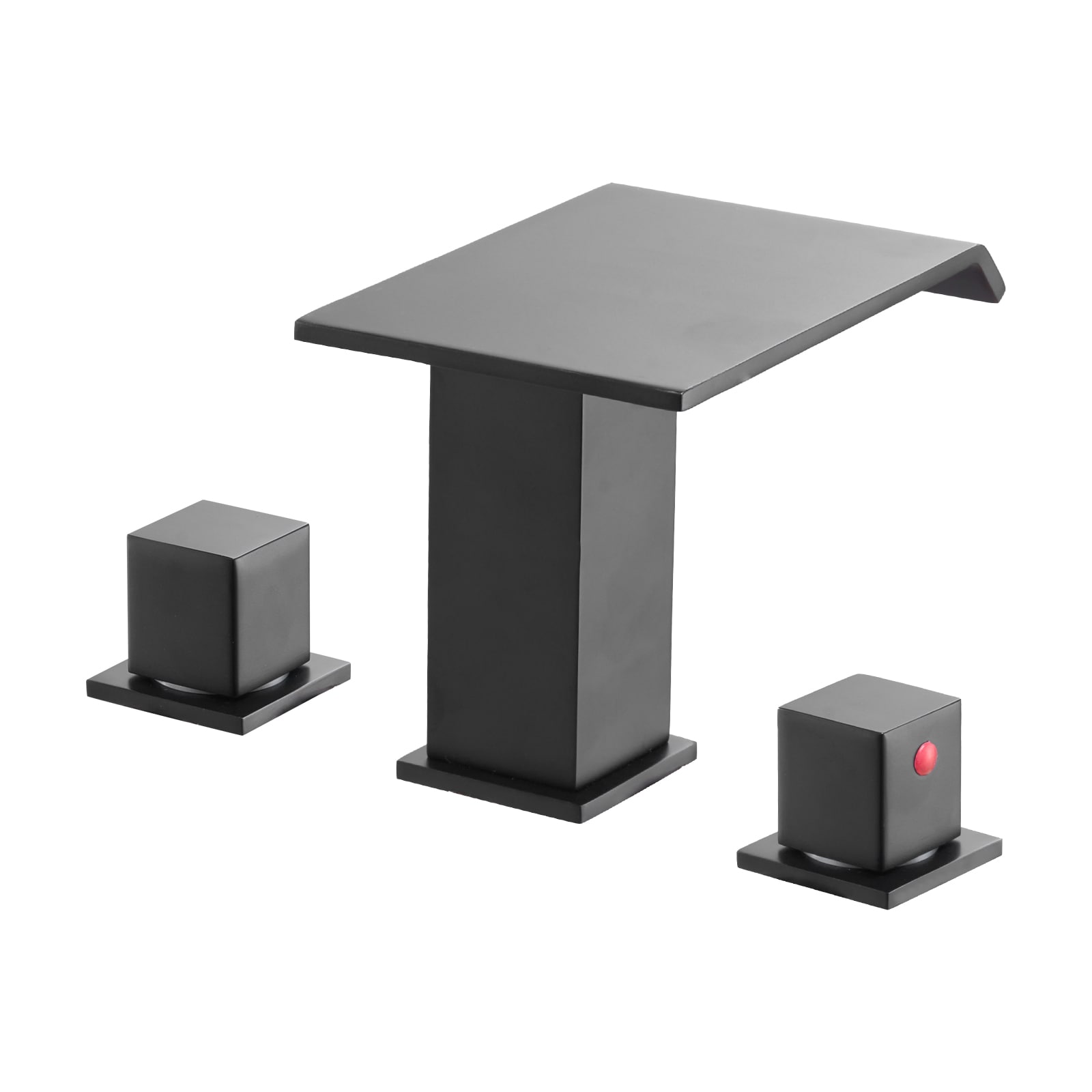 Numhew 3-Hole 2-Handle Matte Black Roman Tub Faucet Set Deck Mount Waterfall Bathtub Faucet