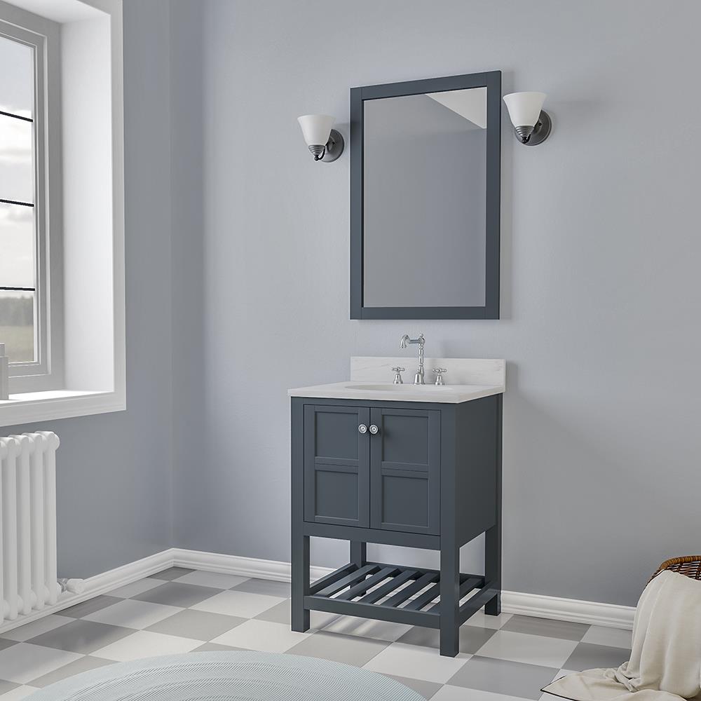  VANCHAM25GRY Chambery 25-in Grey Single Sink Bathroom Vanity with White Marble Top