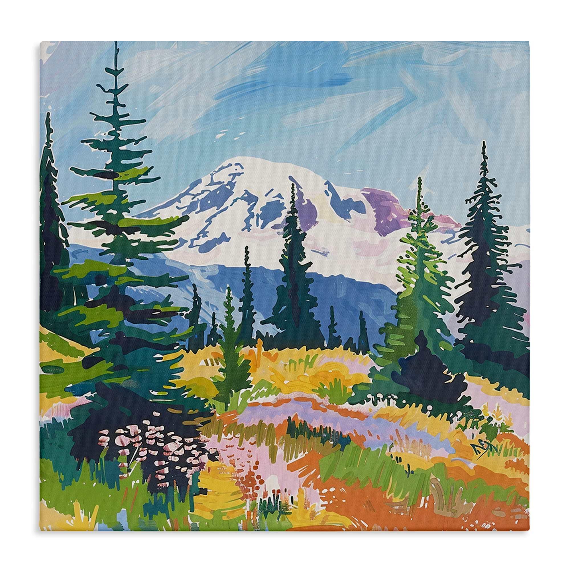 Stupell Industries BS-369-CN-30X30 Peaceful Mountain Valley Scenery Canvas Wall Art By Walker Noble 30 x 30