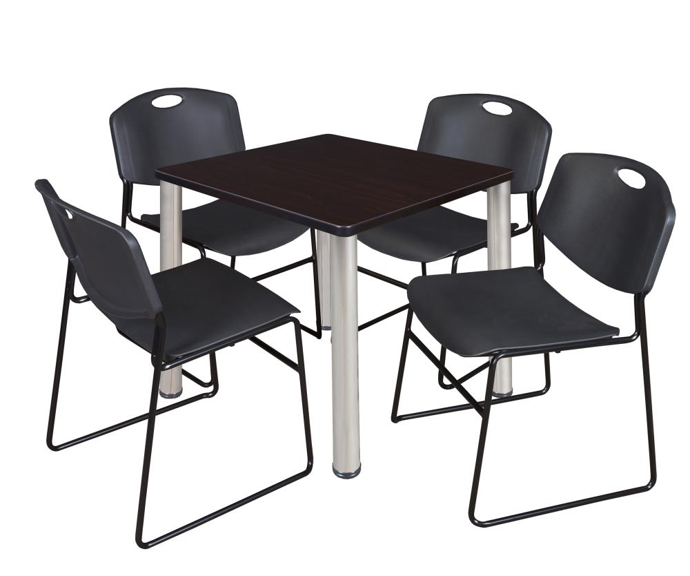 Regency TB3030MWBPCM44BK Breakroom Brown 4-Person Training Table (30-in W x 29-in H)