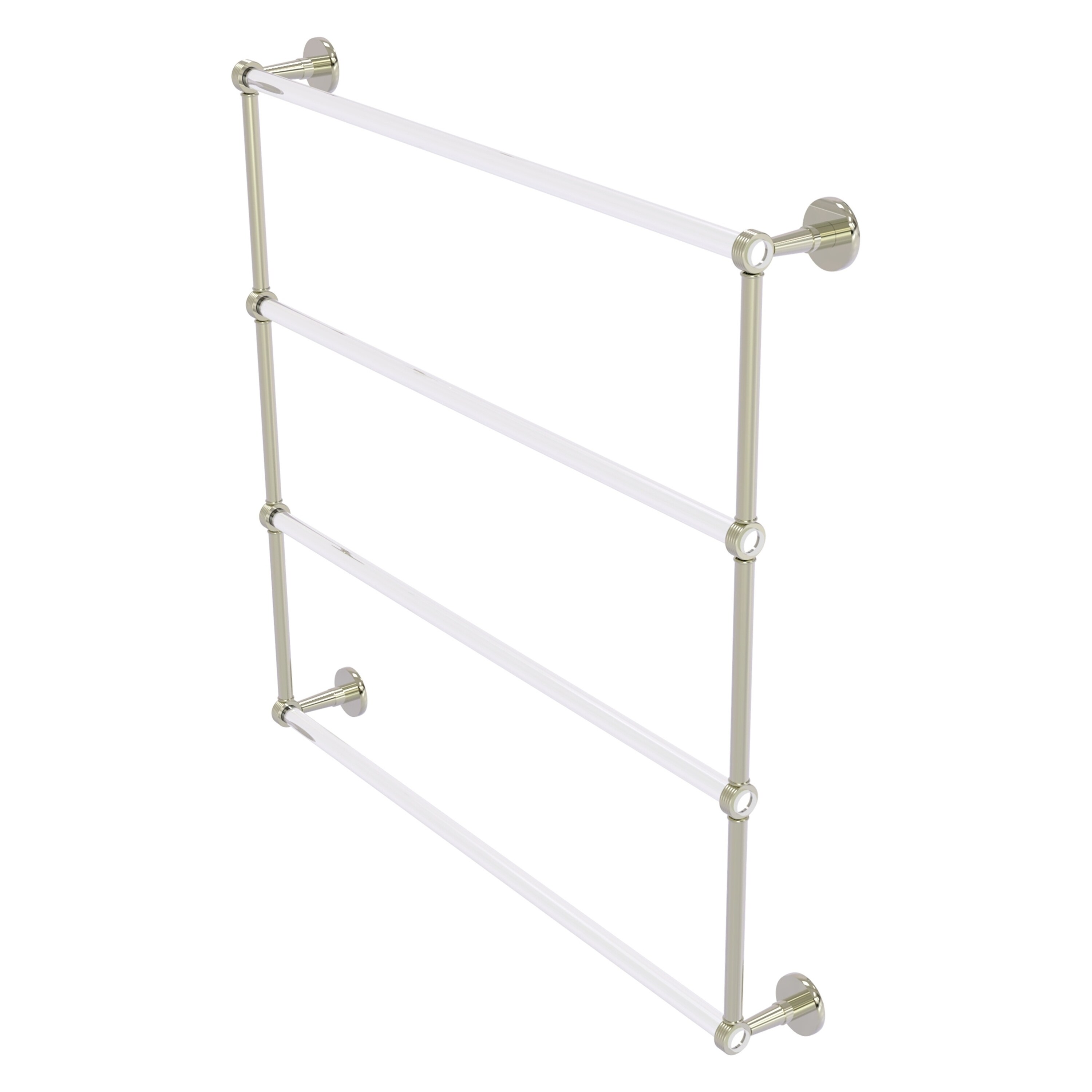 Allied Brass CV-28G-36-PNI Clearview 36-in double Polished Nickel Wall mount 4-tier Towel Bar
