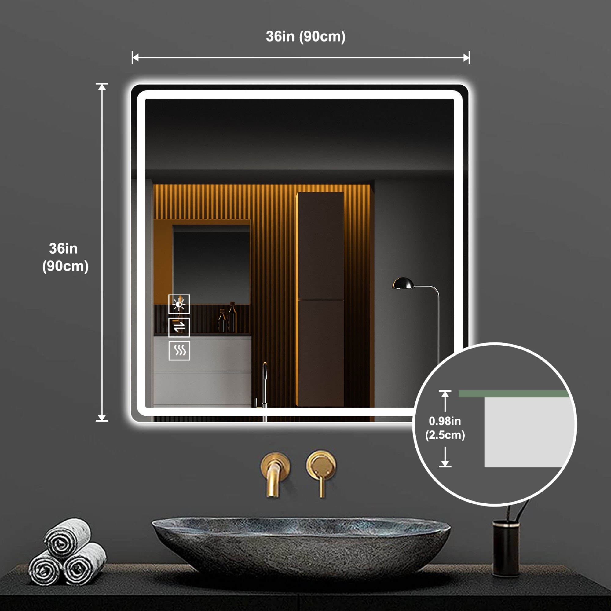 ToolCat SF1-15-YT Framed-Bath-Mirrors - View #4