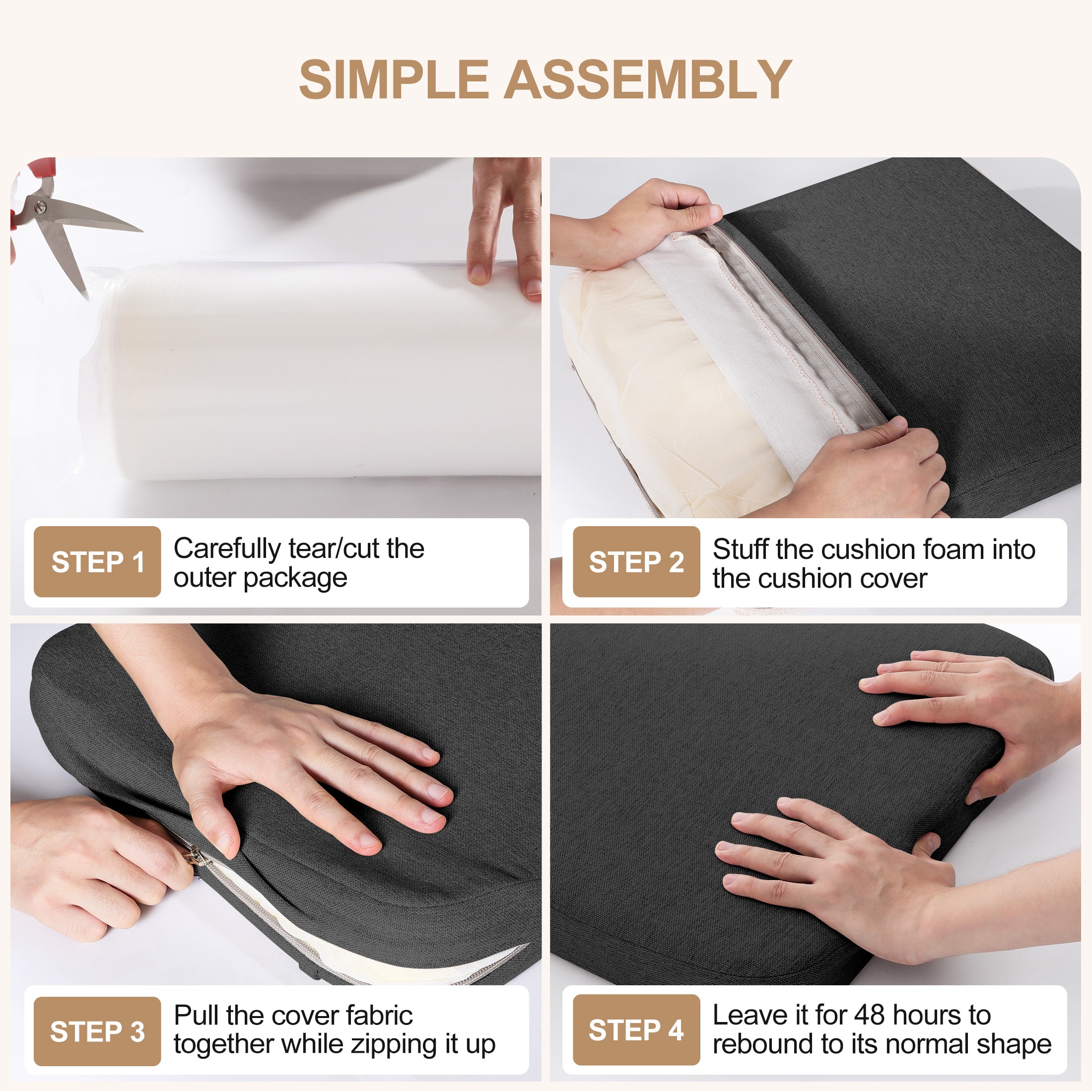 AAAAAcessories LS-DCCLS-SHENHUI-4P Indoor-Chair-Cushions - View #9