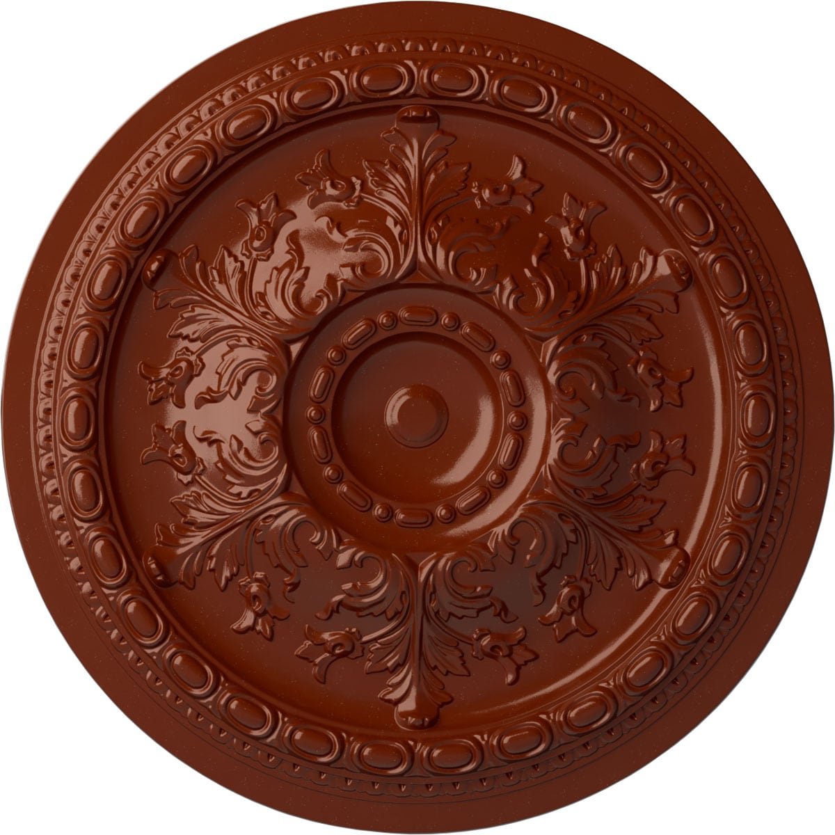 Ekena Millwork CM38OSFIF Oslo 38.375-in W x 38.375-in L Painted Firebrick Polyurethane Whole Ceiling Medallion