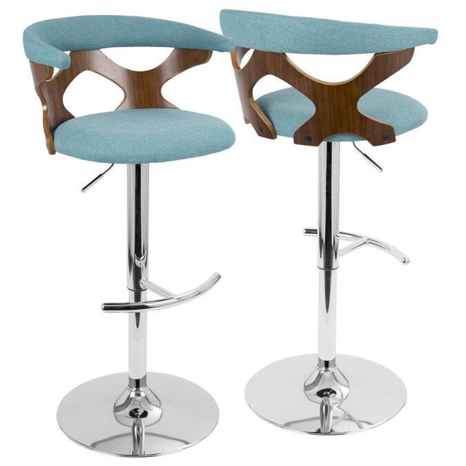 Tall Upholstered Swivel Bar Stool, Teal Colored Leather Bar Stools
