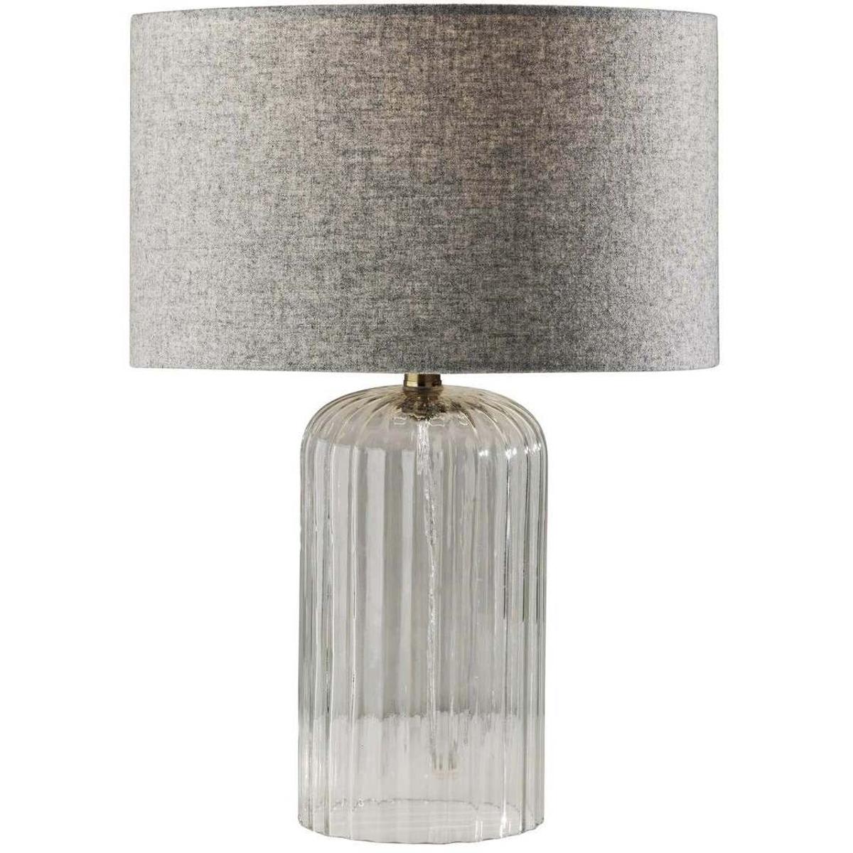 Adesso 2141947 SL3715-03 Carrie Table Lamp Clear Ribbed Glass with Antique Brass Neck
