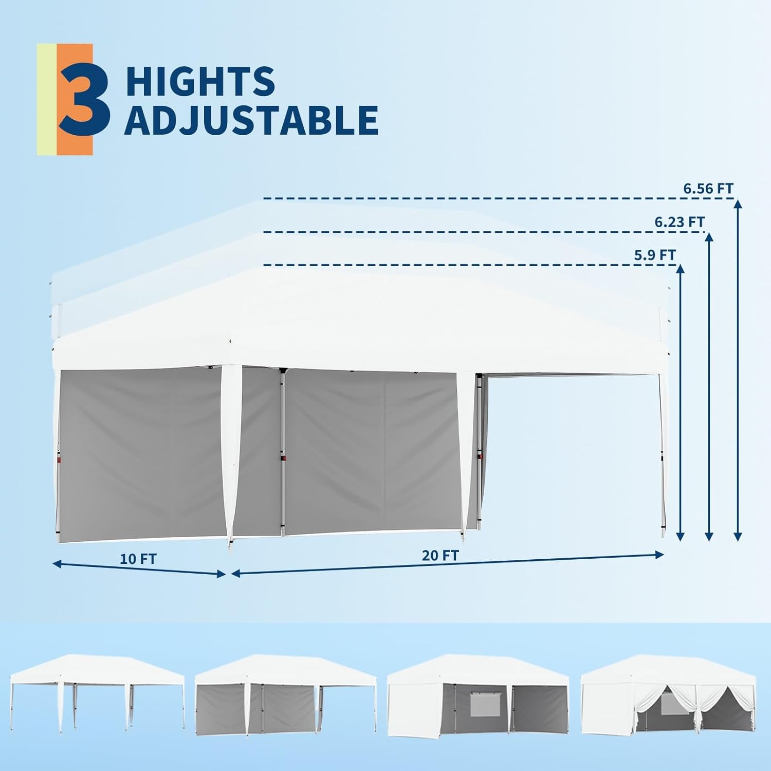 Qeetex CANOPY-10SFM60G Carport-Covers - View #2