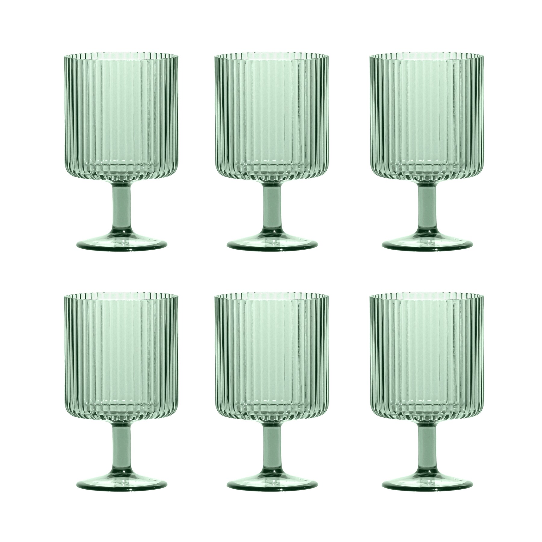 TarHong Mesa Acrylic Stacking Wine Glass - Sage Green - 15 oz - Set of 6