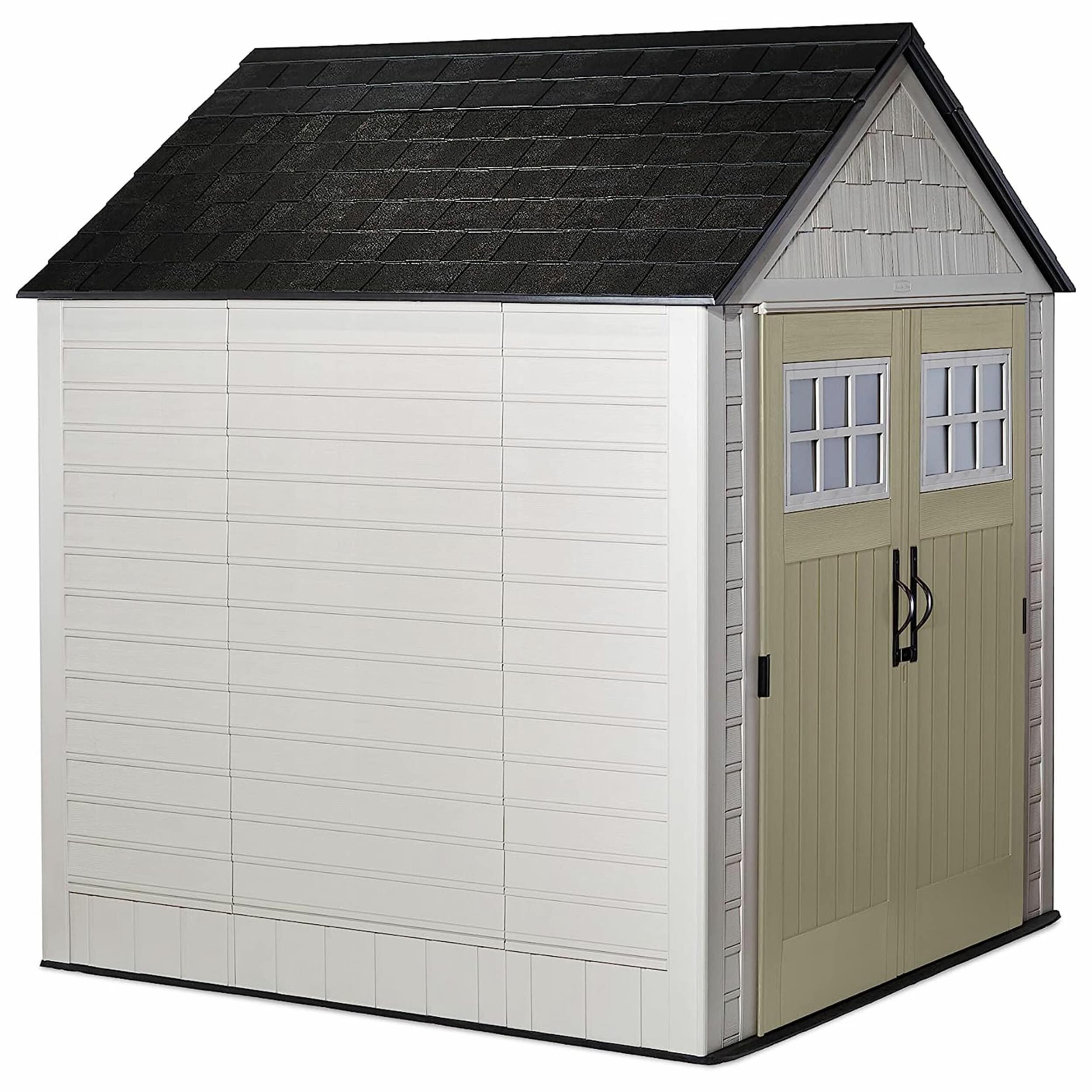 Rubbermaid 139149 7-ft x 7-ft Orange Gable Resin Storage Shed