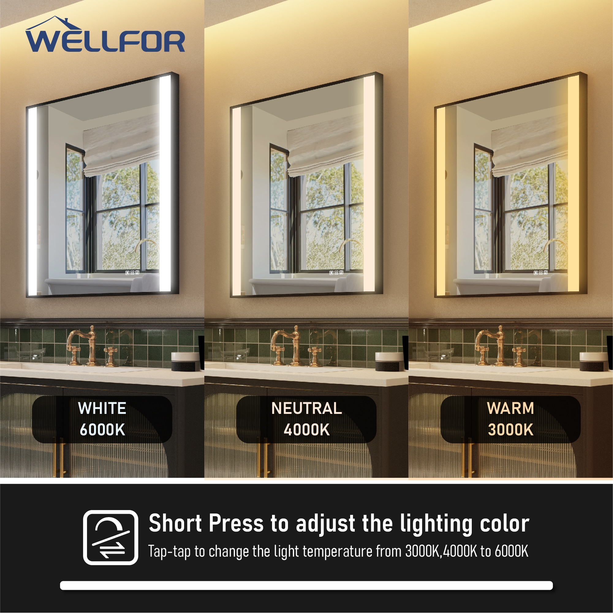 WELLFOR KAFMC4F1-2230 Framed-Bath-Mirrors - View #14