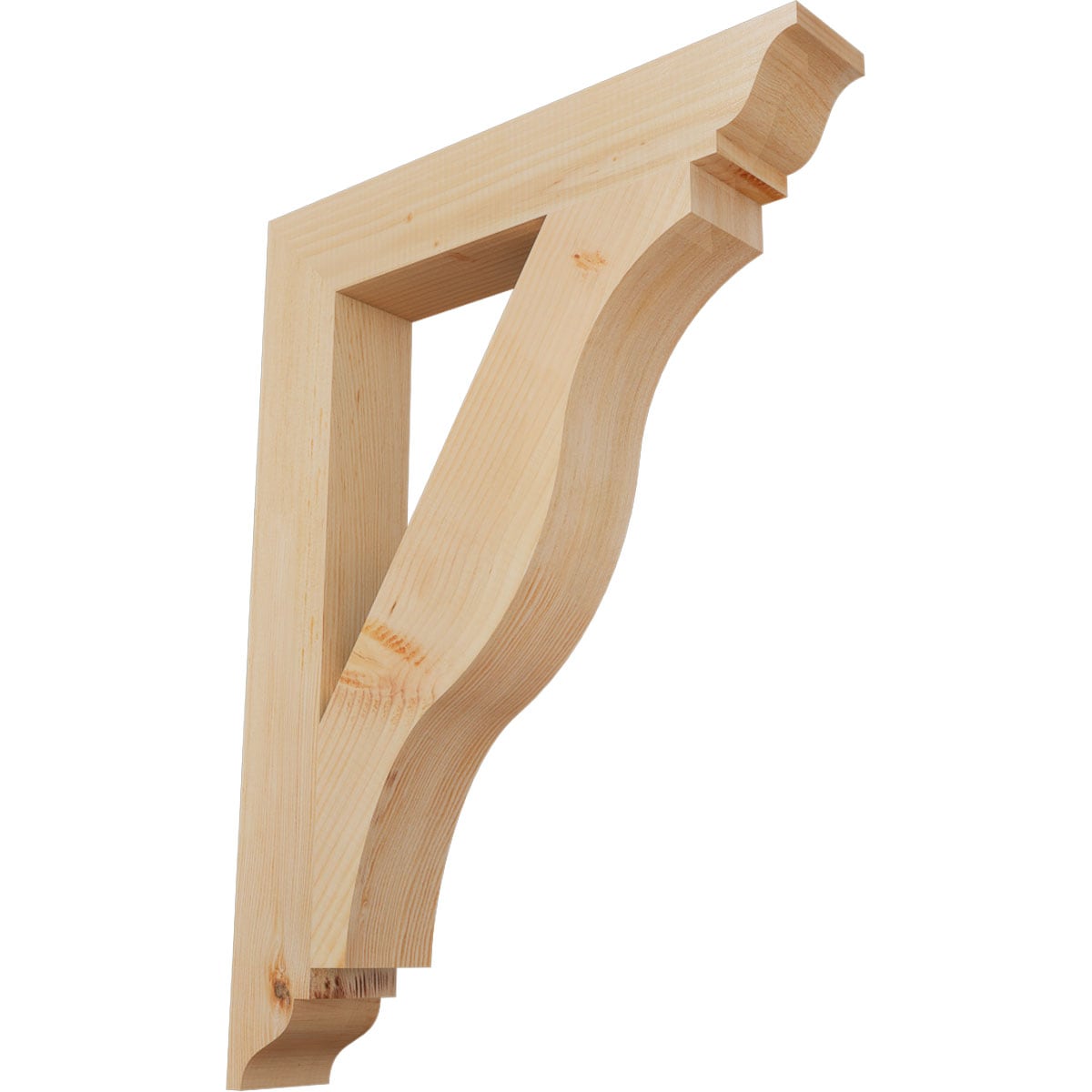 Ekena Millwork BKT04X24X32FST01SDF Funston traditional smooth 3-1/2-in x 24-in x 32-in Douglas fir Brown Wood Standard bracket